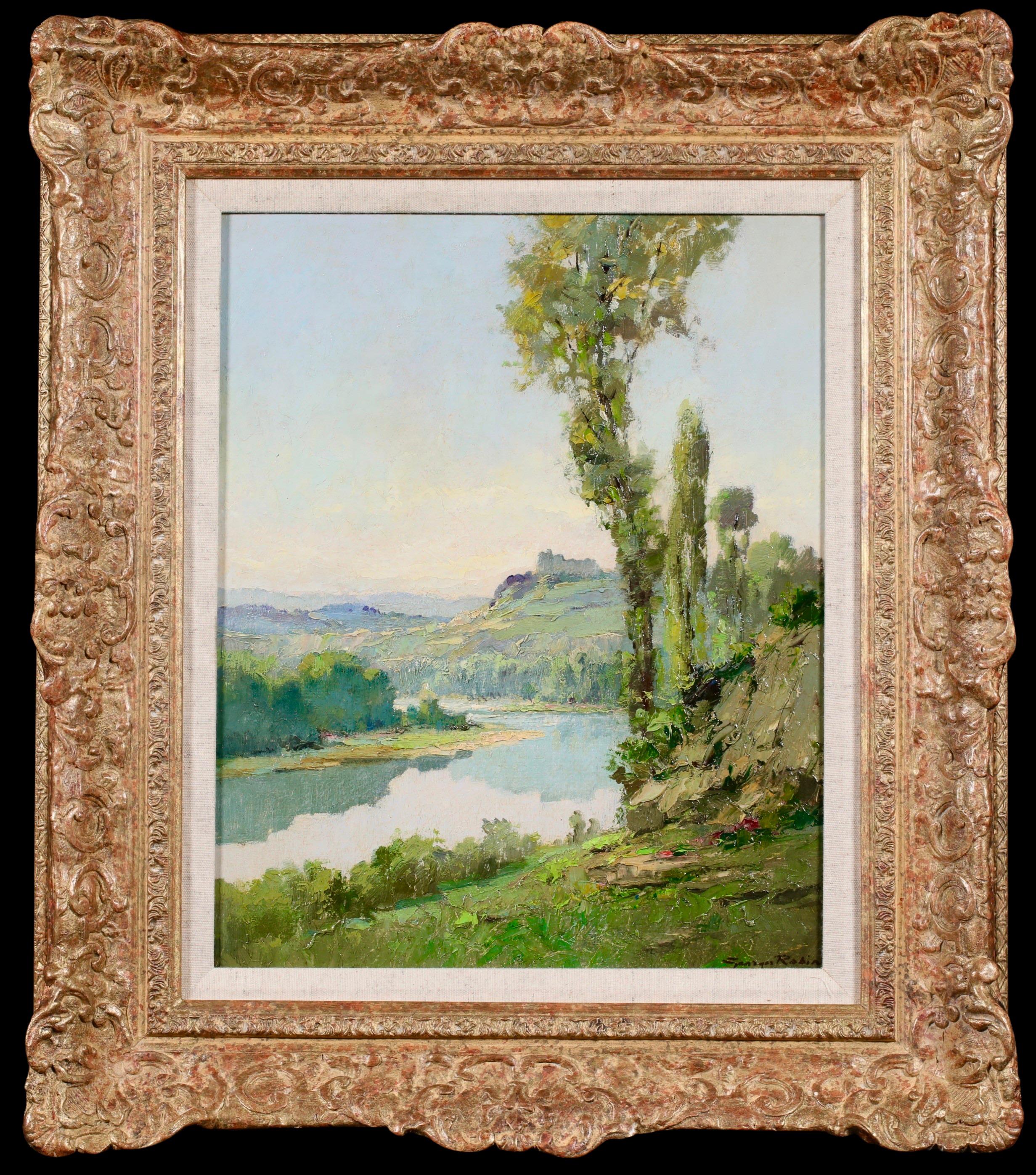 Vue de Dordogne - Pintura al óleo de paisaje postimpresionista de Charles Robin