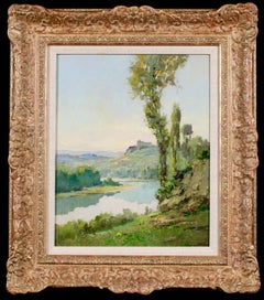 Vue de Dordogne - Post Impressionist Landscape Oil Painting by Charles Robin