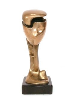 Georges Charpentier Scultura astratta in bronzo francese metà secolo moderno 1960 14"