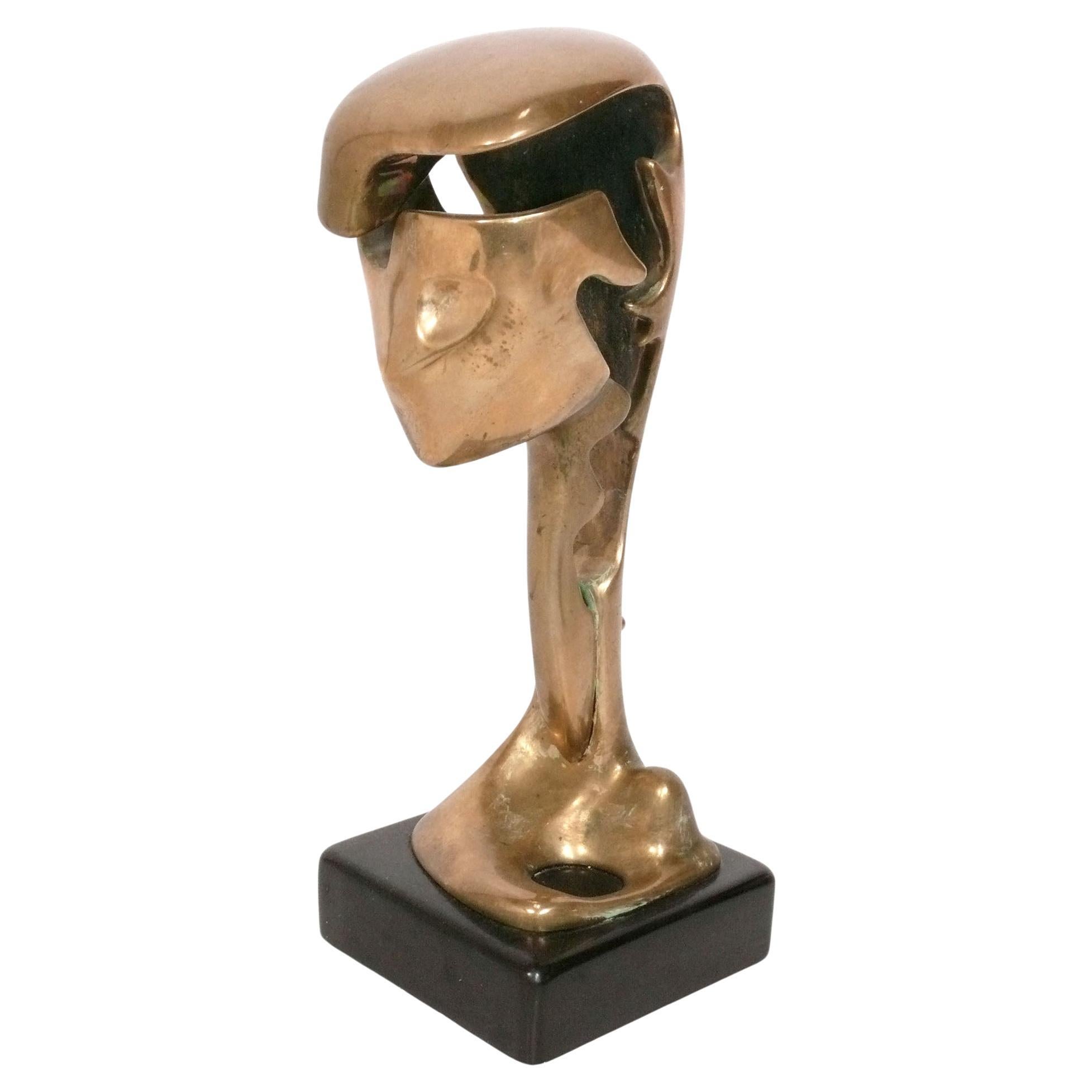 Georges Charpentier Abstract Bronze Sculpture French Mid Century Modern 1960 14" For Sale