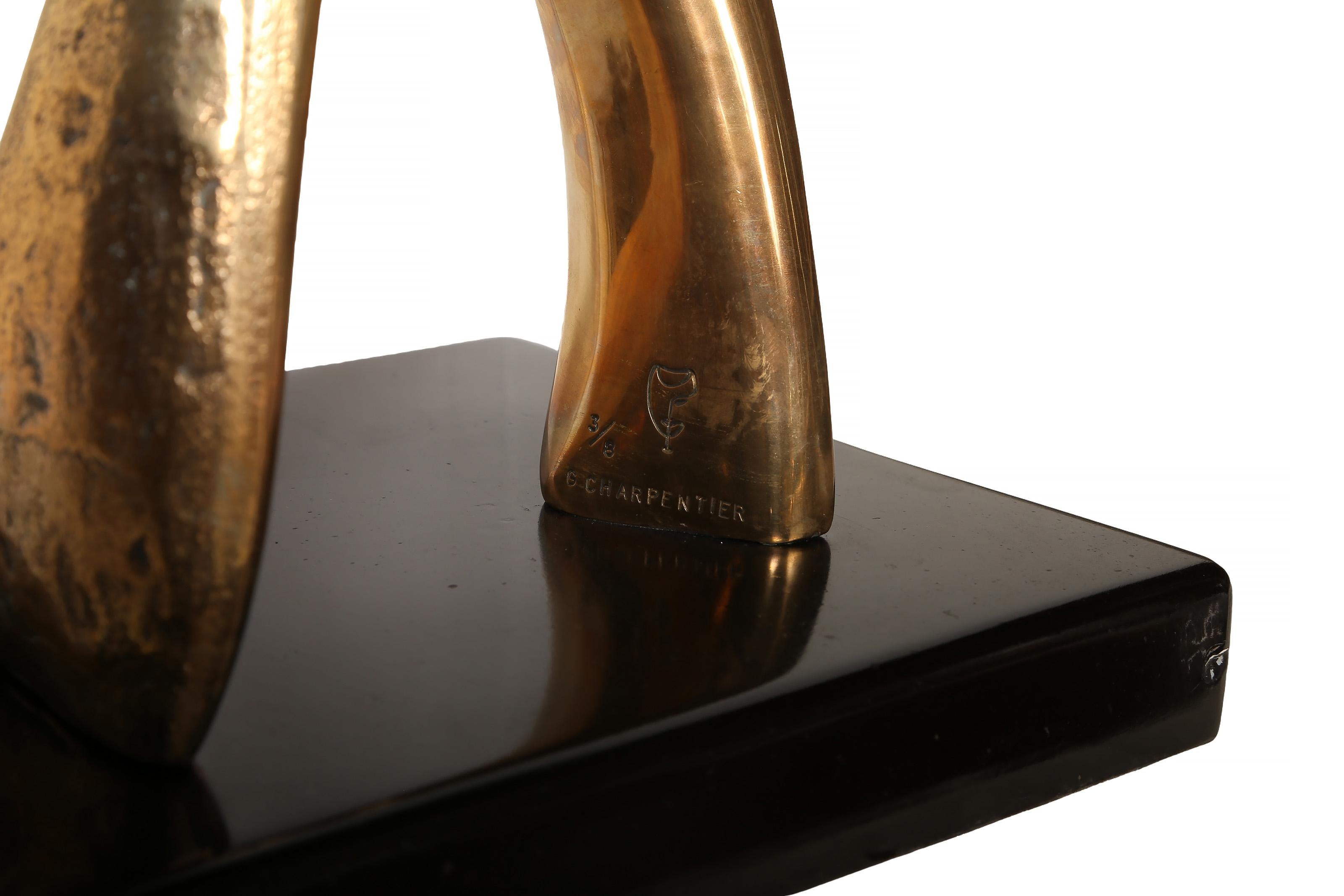 Femme dansante, Sculpture Art Déco en bronze à patine dorée de Georges Charpentier en vente 9
