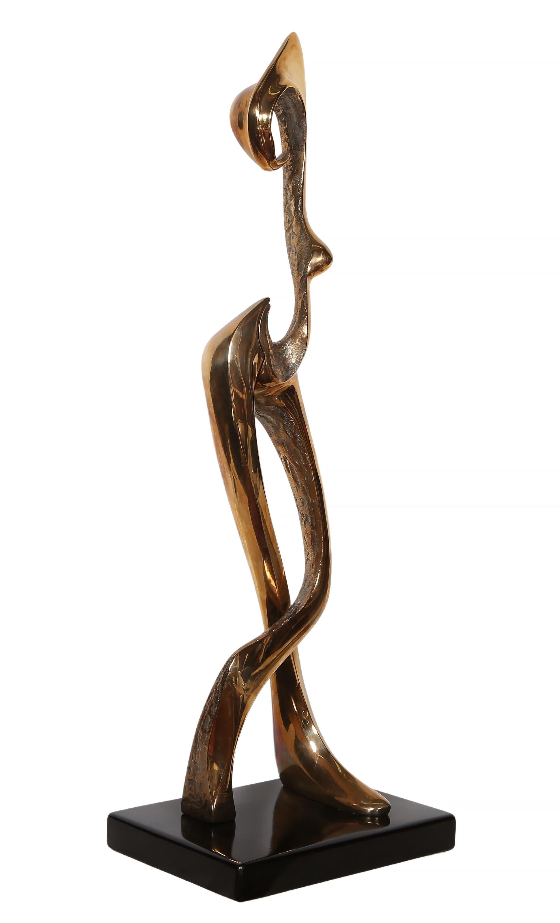 Femme dansante, Sculpture Art Déco en bronze à patine dorée de Georges Charpentier en vente 1