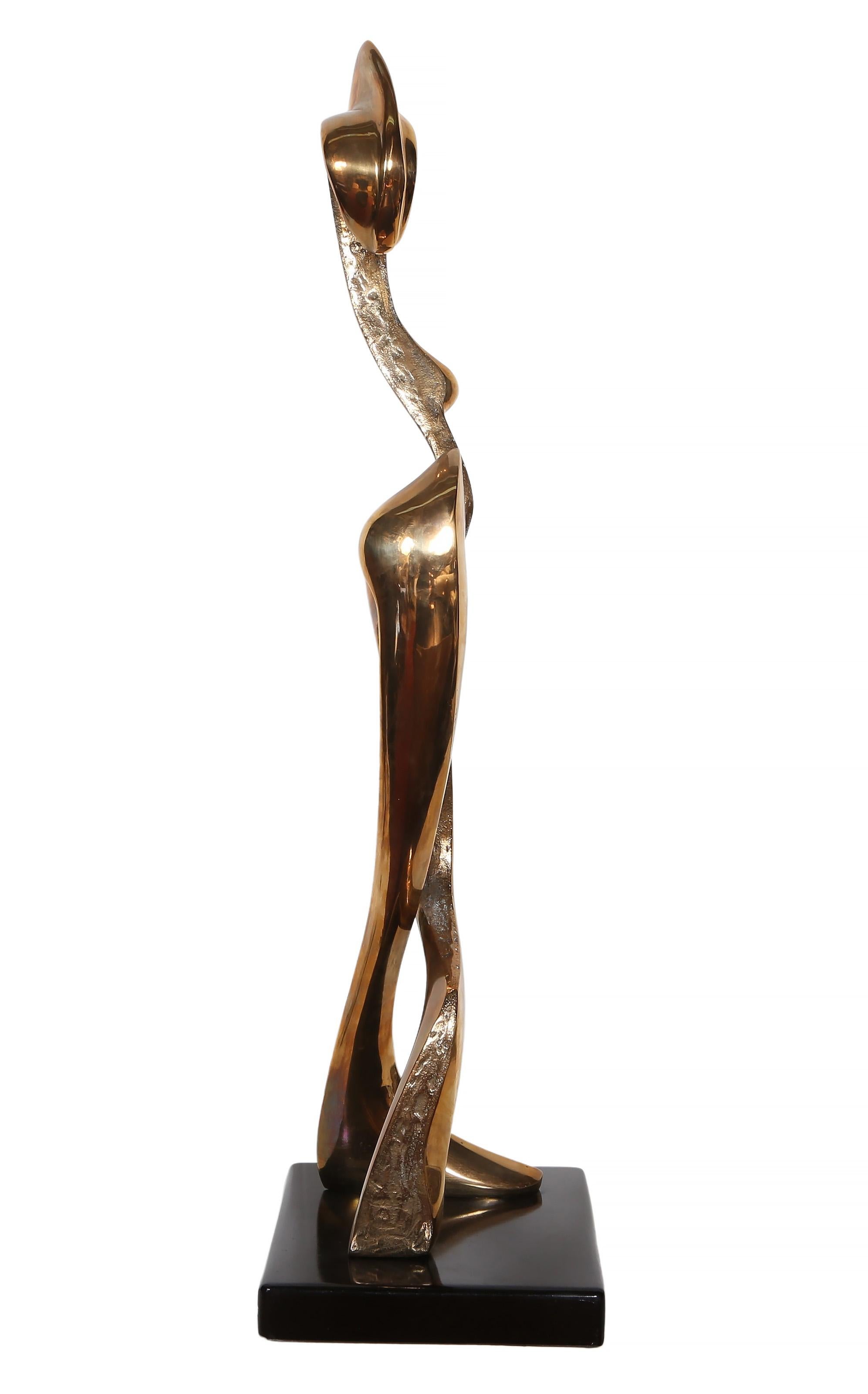 Femme dansante, Sculpture Art Déco en bronze à patine dorée de Georges Charpentier en vente 2