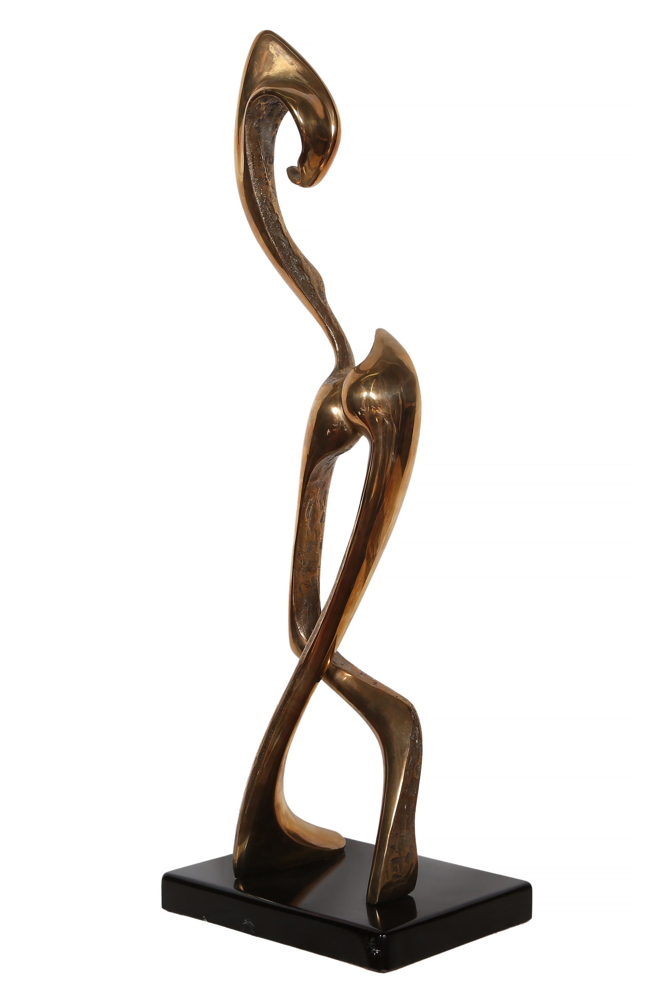 Femme dansante, Sculpture Art Déco en bronze à patine dorée de Georges Charpentier en vente 3