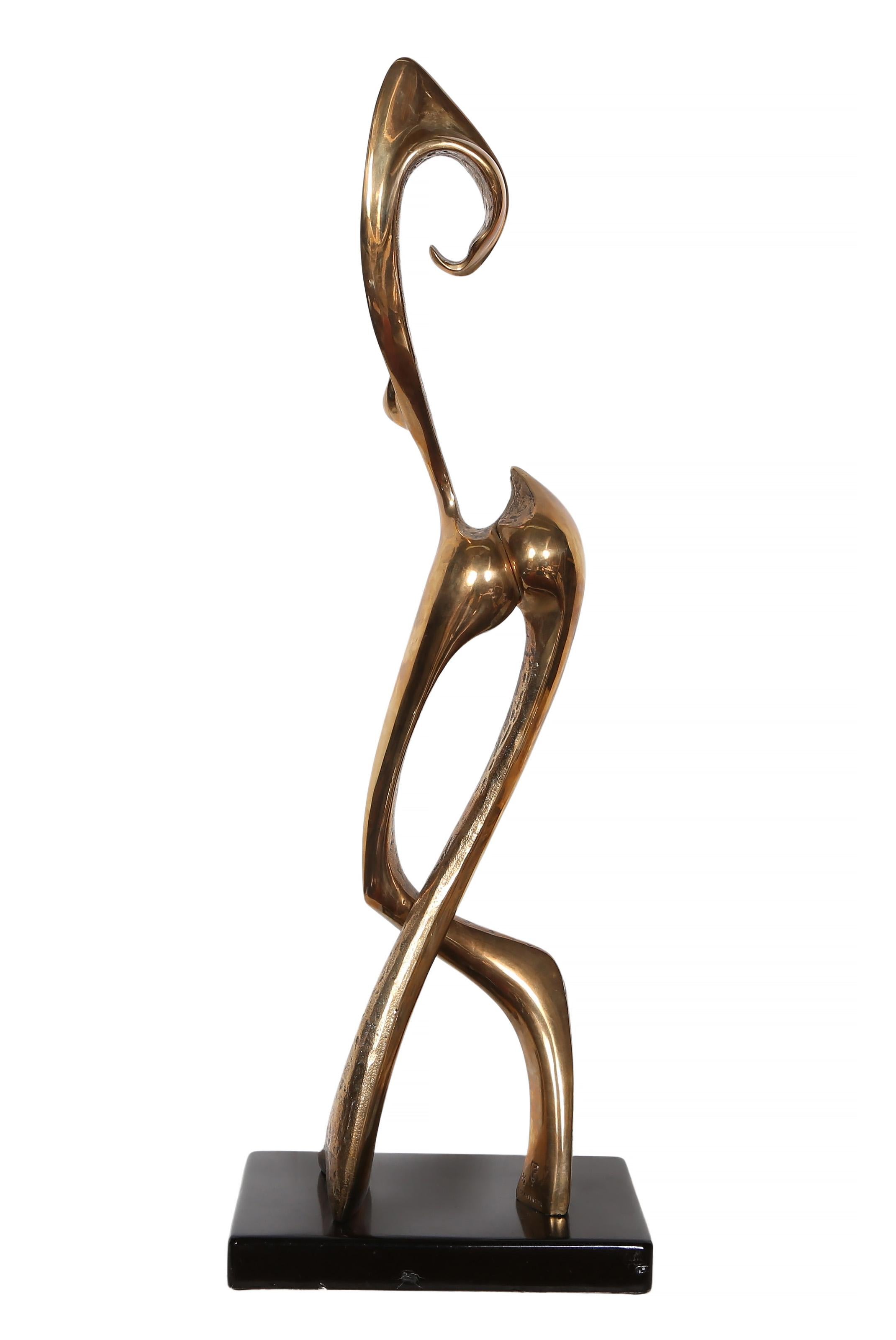 Femme dansante, Sculpture Art Déco en bronze à patine dorée de Georges Charpentier en vente 4