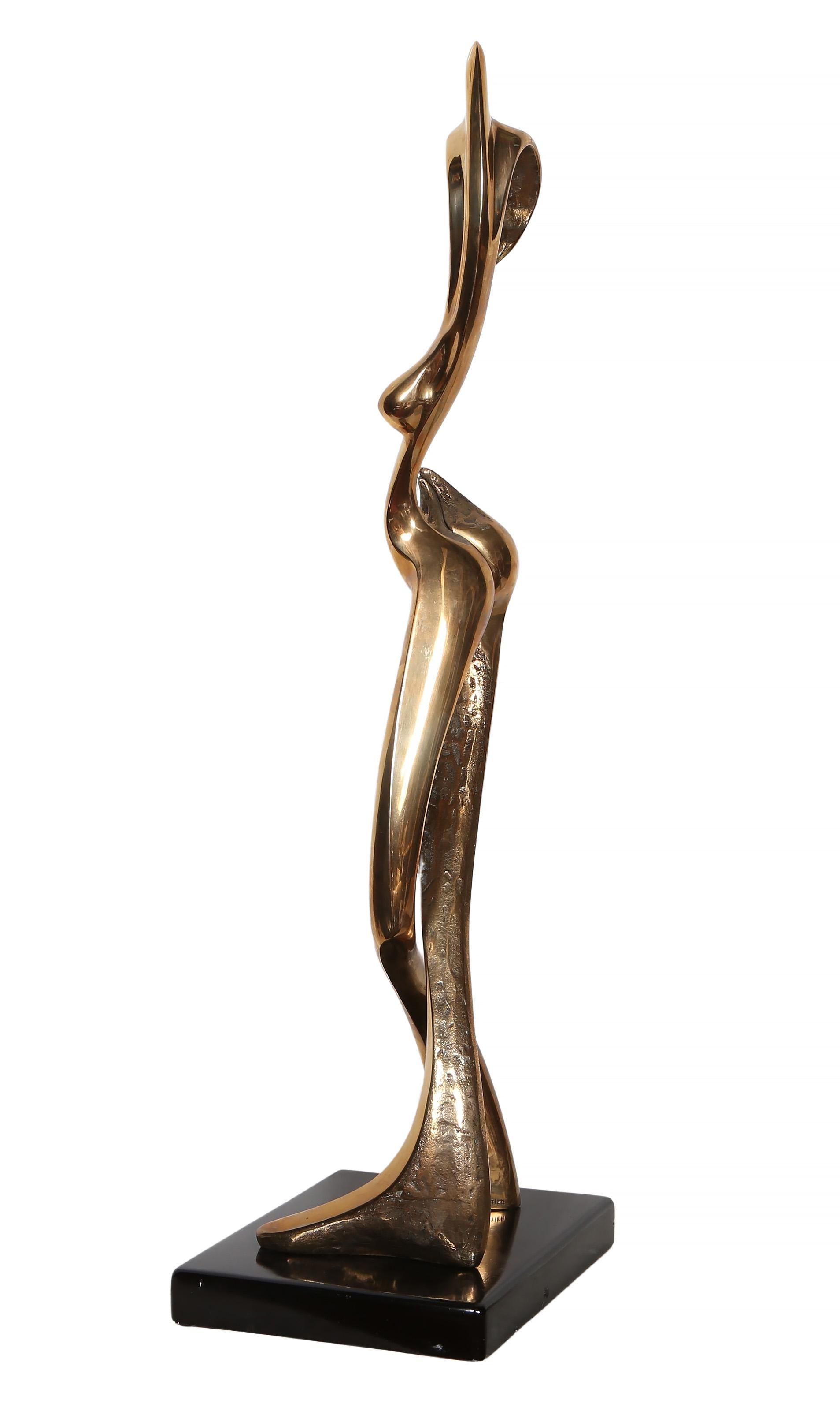 Femme dansante, Sculpture Art Déco en bronze à patine dorée de Georges Charpentier en vente 8