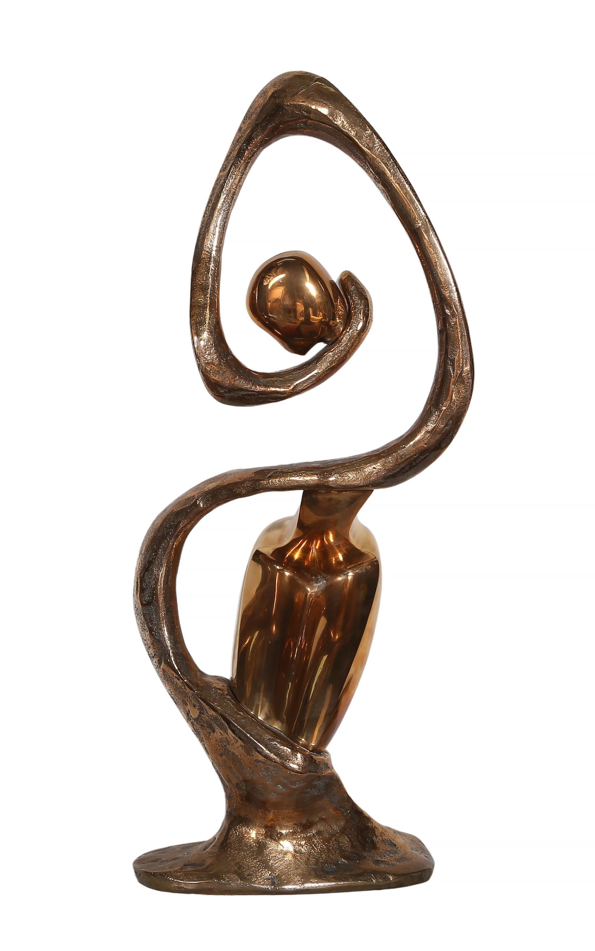 Nu dans l'abstrait, Modernity Sculpture en bronze à patine dorée en vente 3