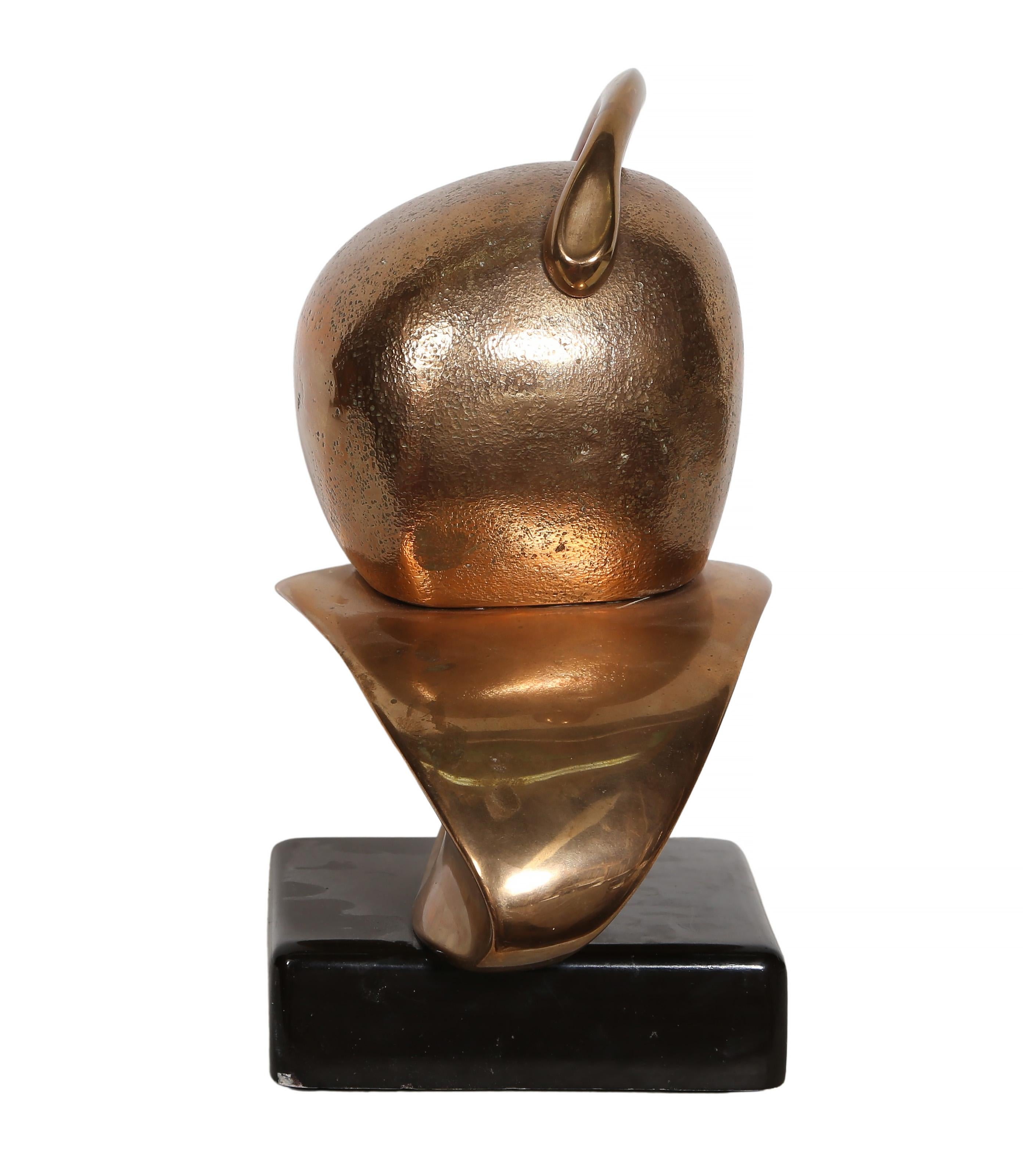 Figura pensante, escultura moderna de bronce patinado dorado de Georges Charpentier en venta 2