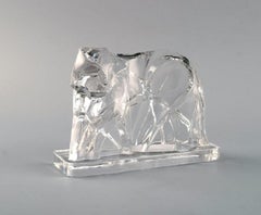 Georges Chevalier pour Baccarat, Tigre en verre d'art transparent, conçu en 1925