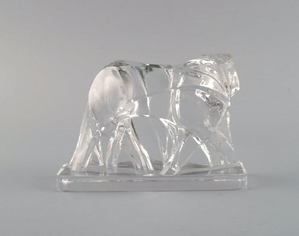 Art Deco Georges Chevalier for Baccarat, Tiger in Clear Art Glass, Designed 1925 For Sale
