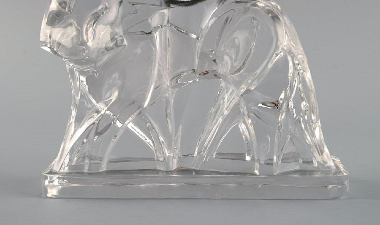 Georges Chevalier for Baccarat, Tiger in Clear Art Glass, Designed 1925 In Excellent Condition For Sale In Copenhagen, DK