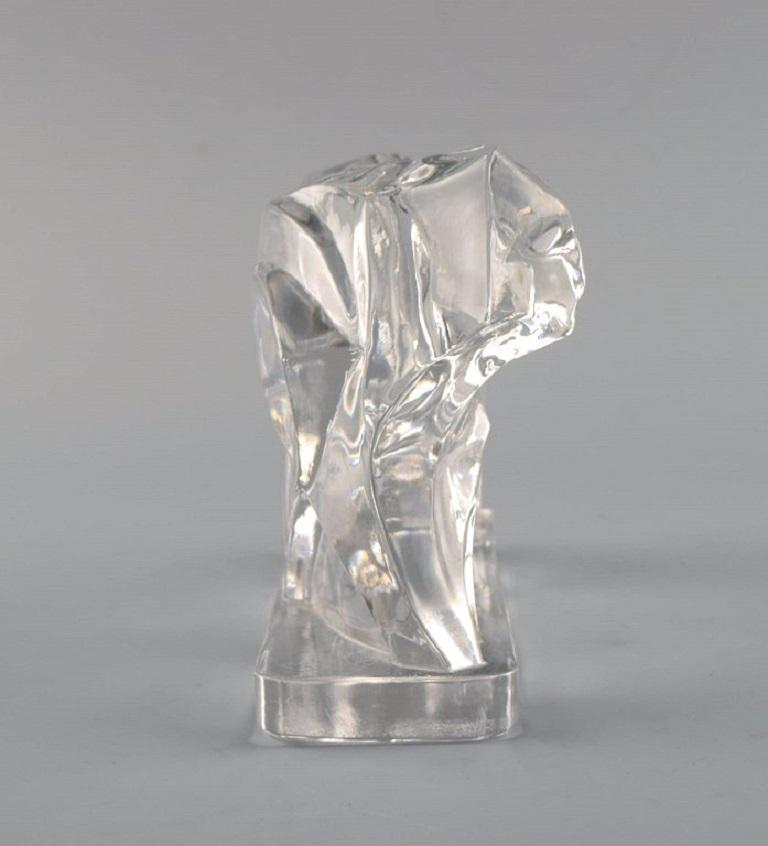 20th Century Georges Chevalier for Baccarat, Tiger in Clear Art Glass, Designed 1925 For Sale