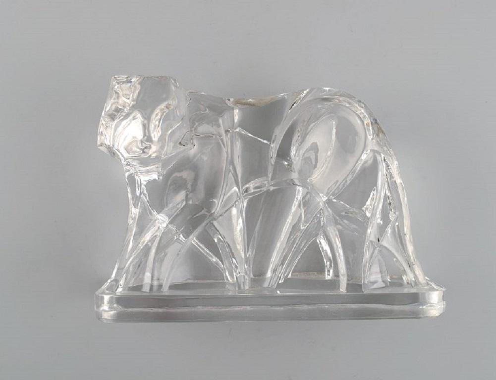 Georges Chevalier für Baccarat, Tiger aus klarem Kunstglas, entworfen 1925 (Glaskunst) im Angebot