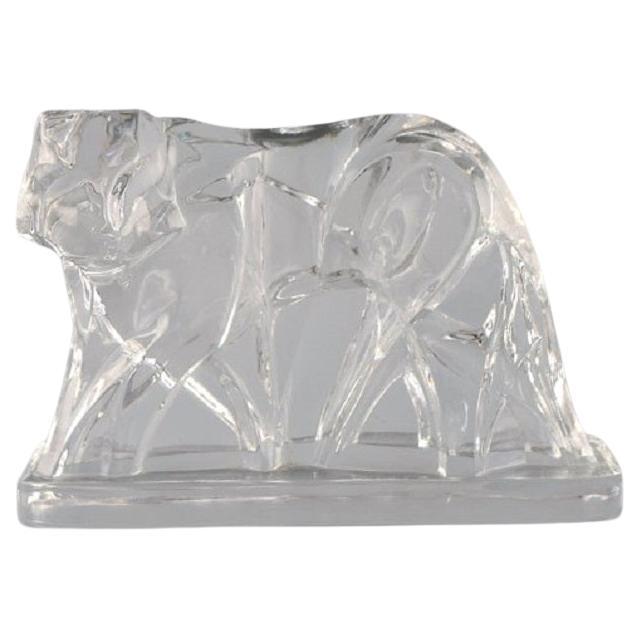 Georges Chevalier for Baccarat, Tiger in Clear Art Glass, Designed 1925 For Sale