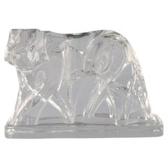Vintage Georges Chevalier for Baccarat, Tiger in Clear Art Glass, Designed 1925