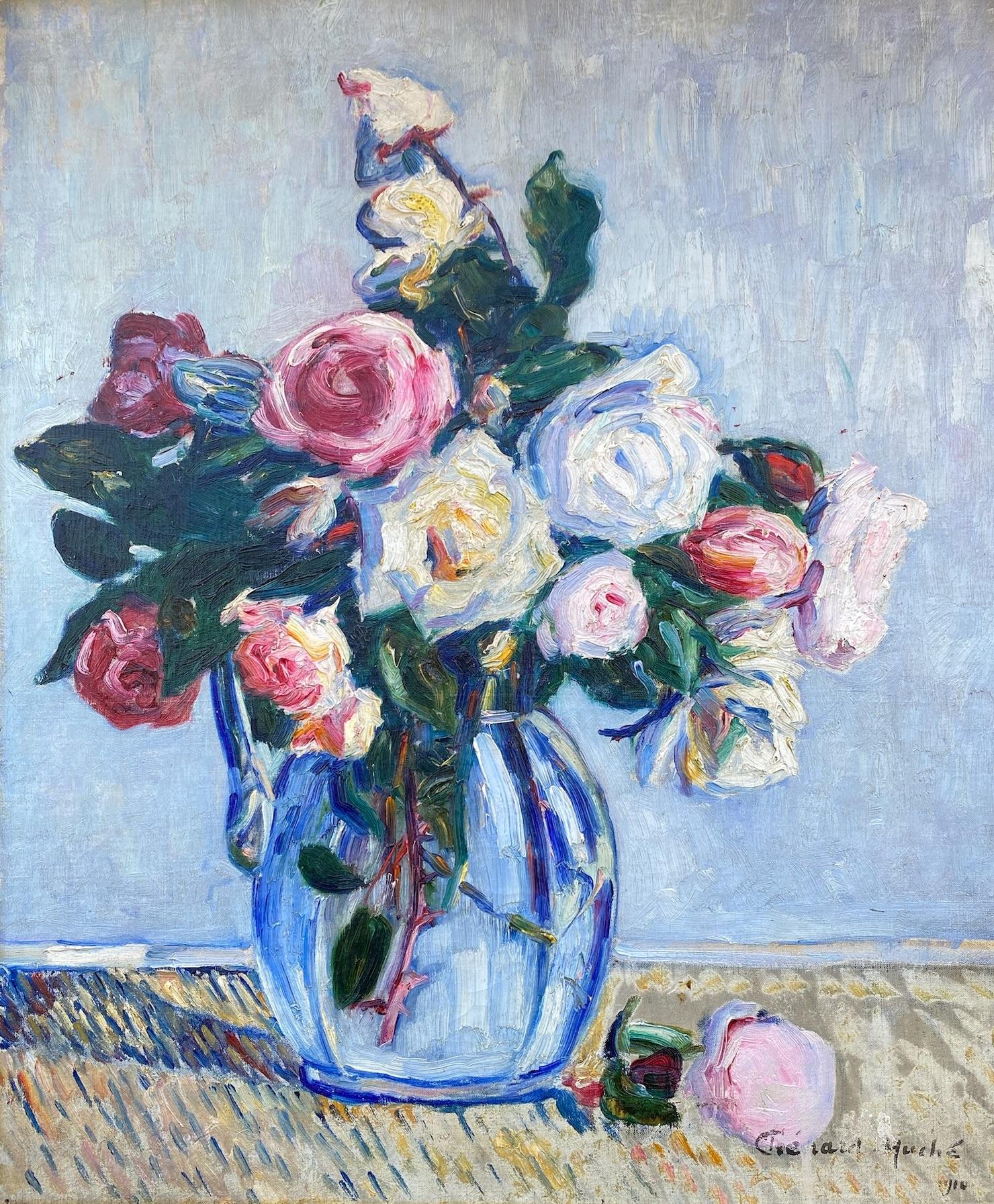 Roses: Fauve Avant Garde Floral Still Life, 1910 - Painting by Georges Chénard Huché