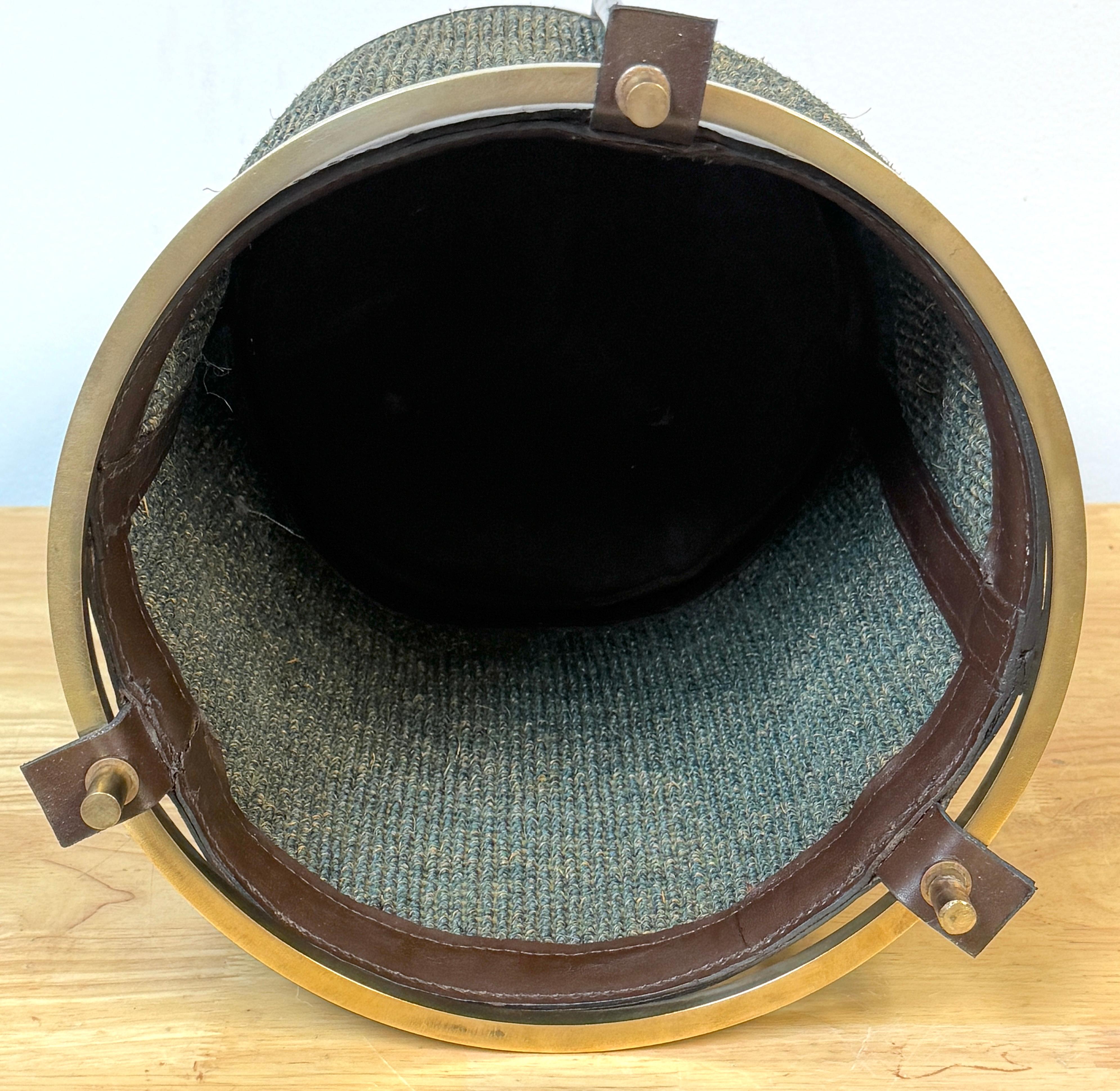 Panier/sac à déchets en cuir et tissu Georges Coslin, Italie, années 1960 en vente 10