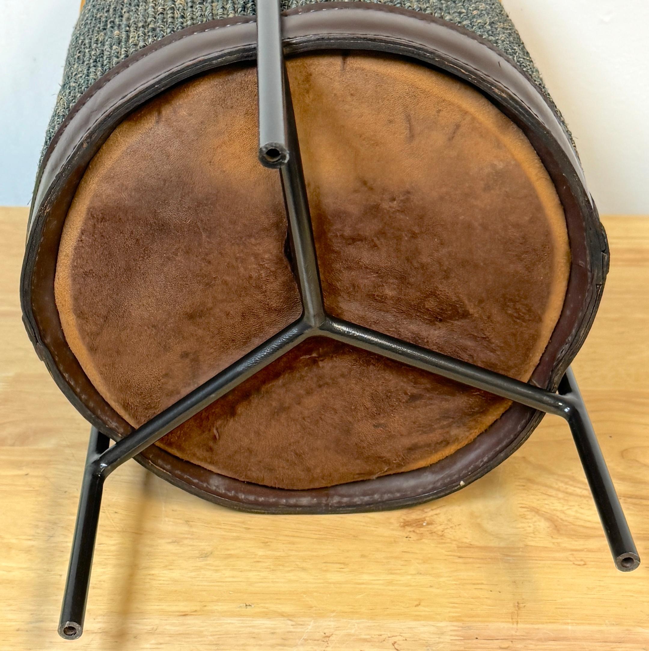 Panier/sac à déchets en cuir et tissu Georges Coslin, Italie, années 1960 en vente 11