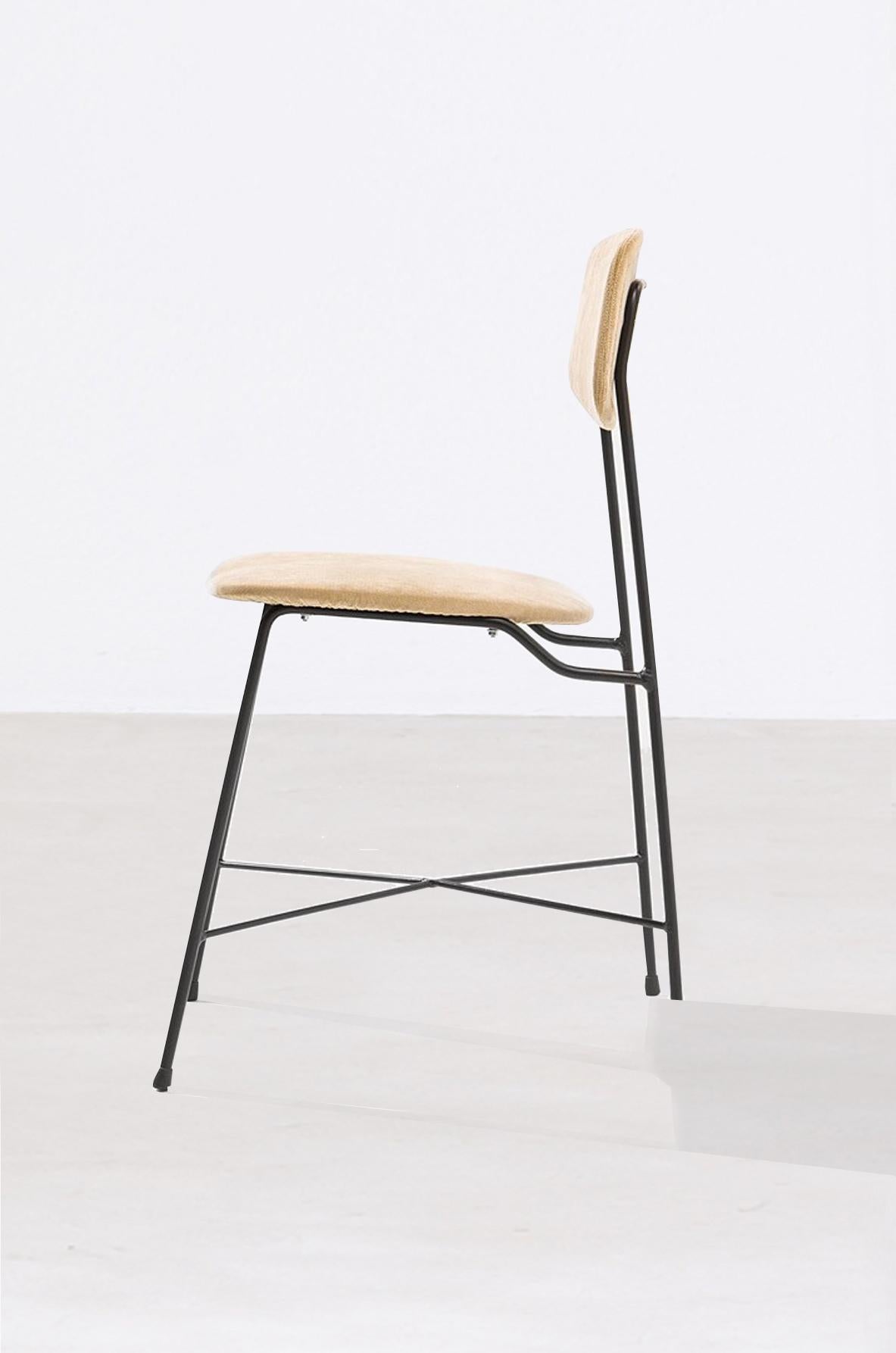 COD-2331
Georges Coslin

Rare set of ten chairs in iron and fabric upholstery.

Faram production, Italy, 1950's.