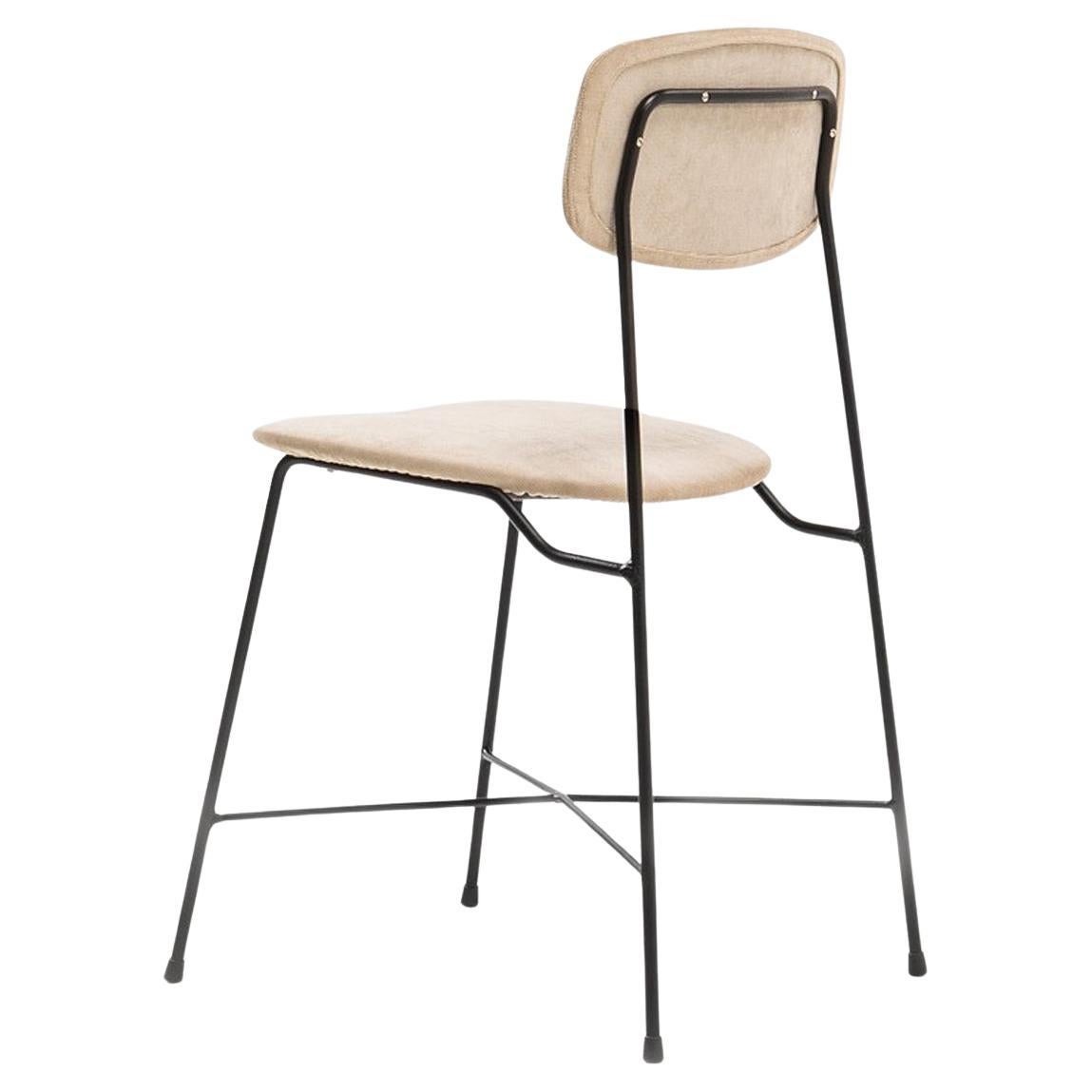 Georges Coslin's rare set of ten chairs in iron and fabric upholstery. For Sale