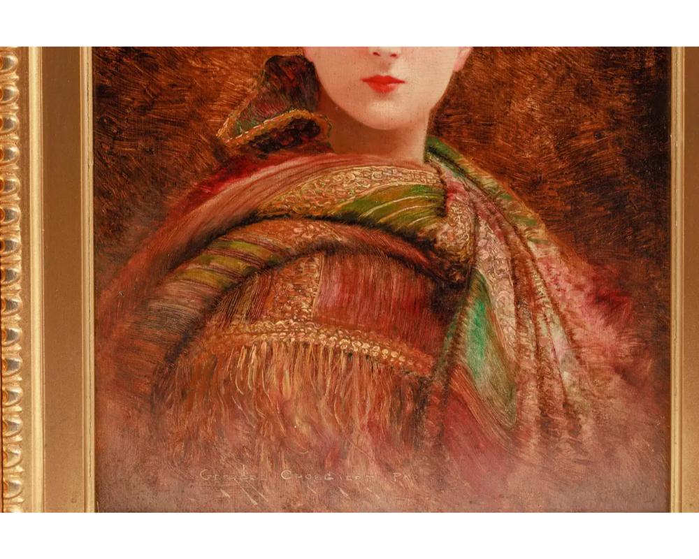 Georges Croegaert, a Portrait of a Young Orientalist Woman In Good Condition For Sale In New York, NY