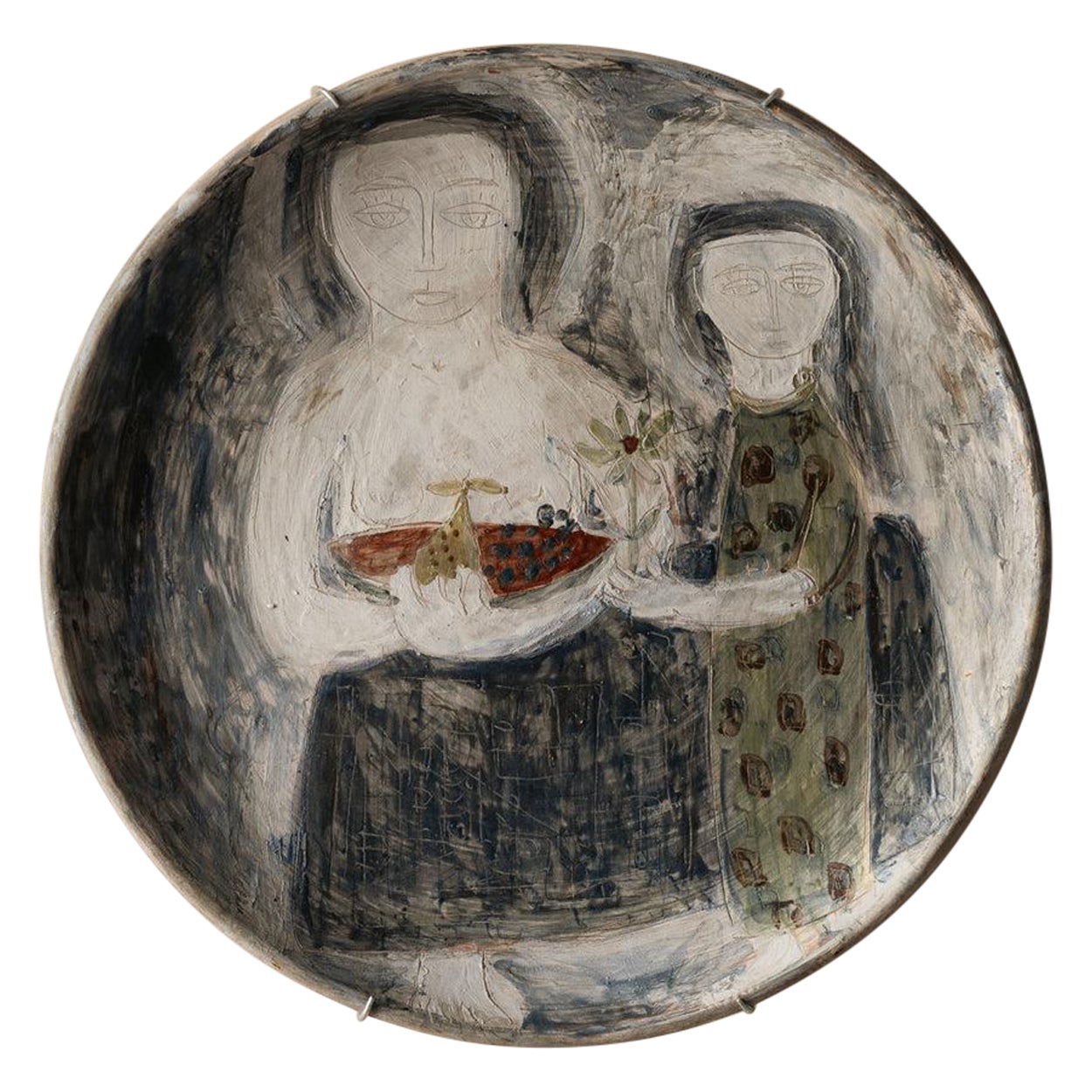 Georges Cueille Vallauris Ceramic Wall Plate, 1950s im Angebot