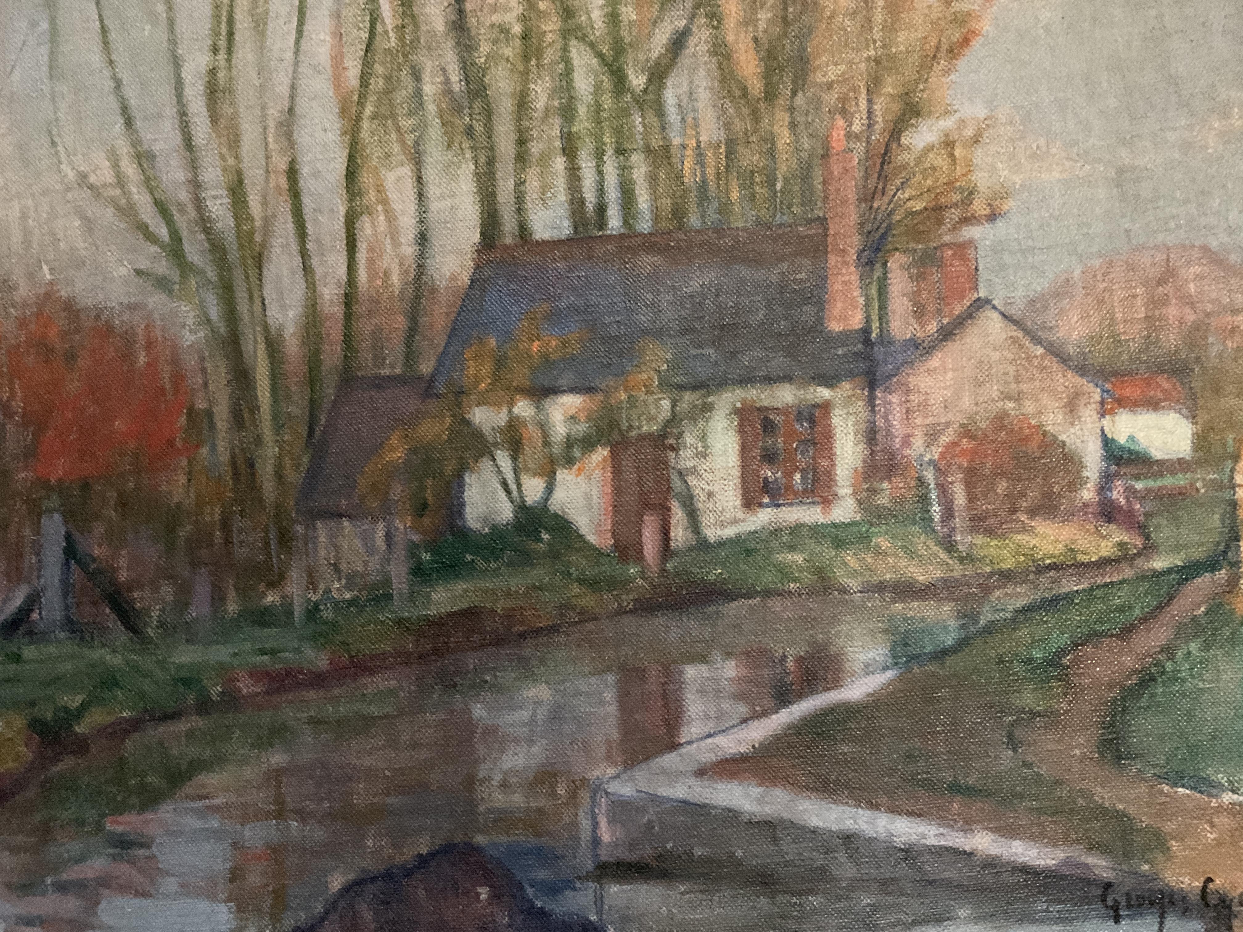 Pittura ad olio del primo paesaggio fauvista francese di Georges Cyr (1881-1964) 1