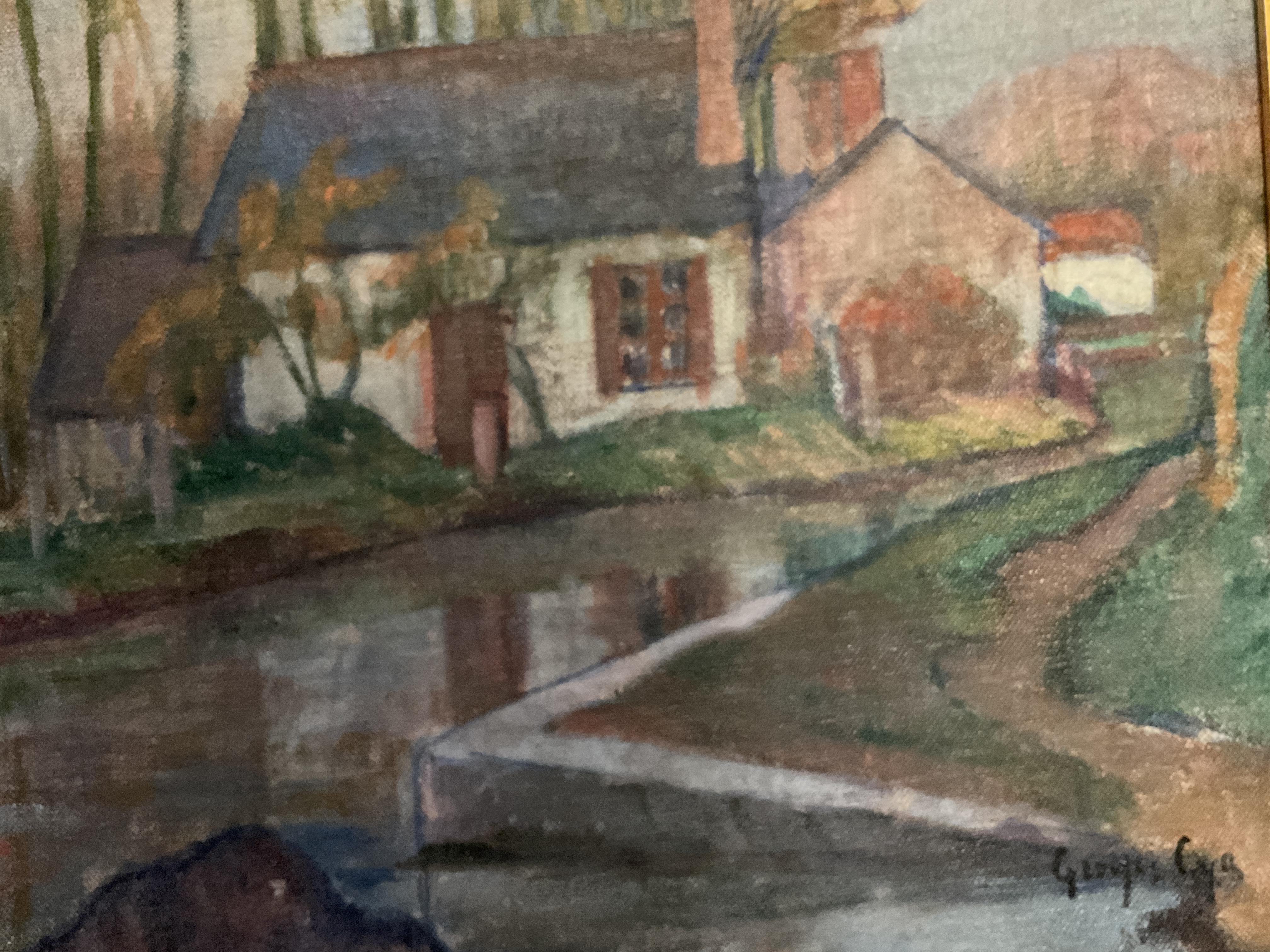 Pittura ad olio del primo paesaggio fauvista francese di Georges Cyr (1881-1964) 2