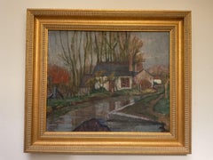 Pittura ad olio del primo paesaggio fauvista francese di Georges Cyr (1881-1964)