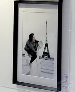 SUZY PARKER , ELLE MAGAZINE IN GIVENCHY, PARIS EIFFEL TOWER 1954