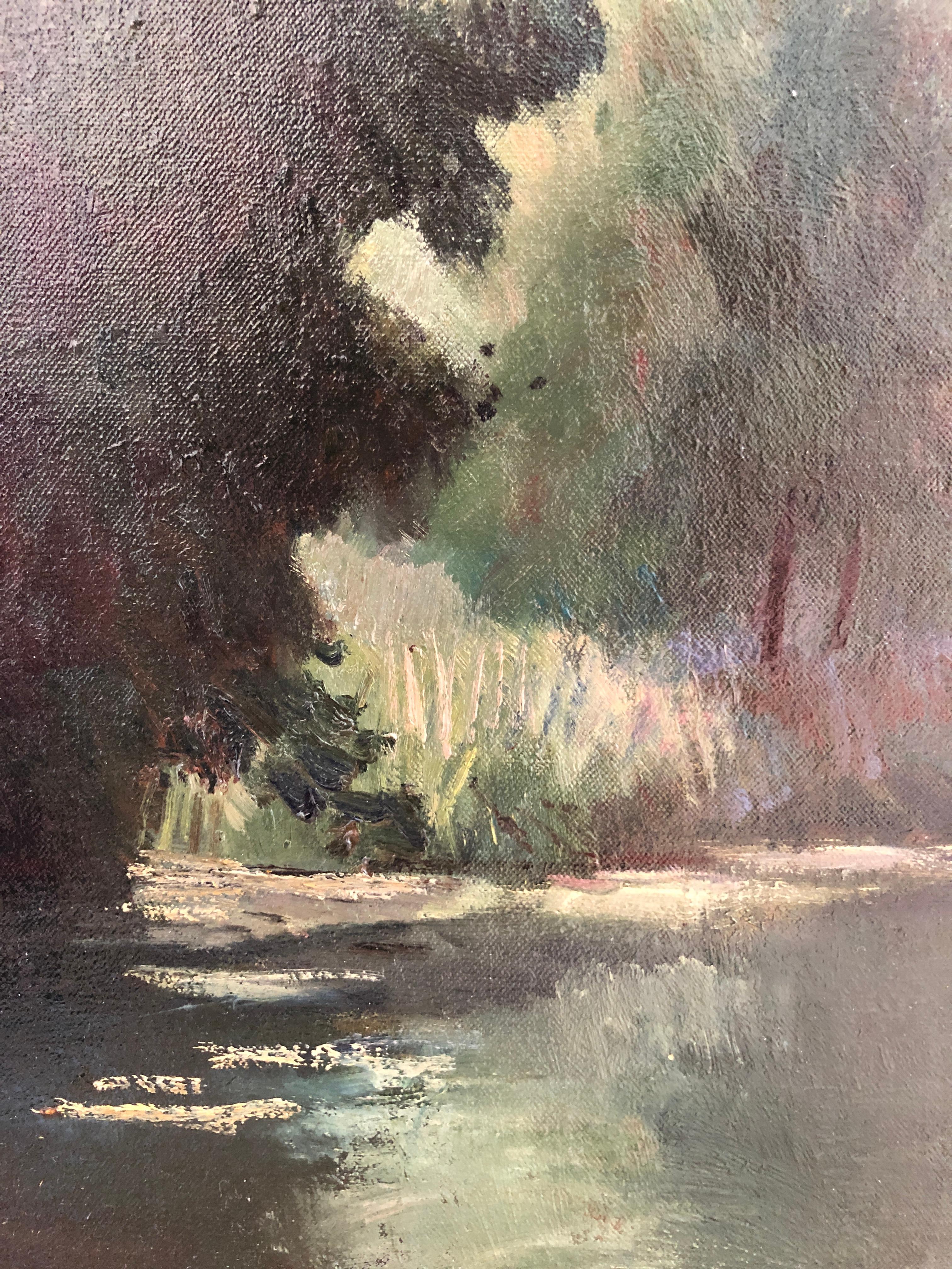 Animated landscape on the banks of the Seine For Sale 1