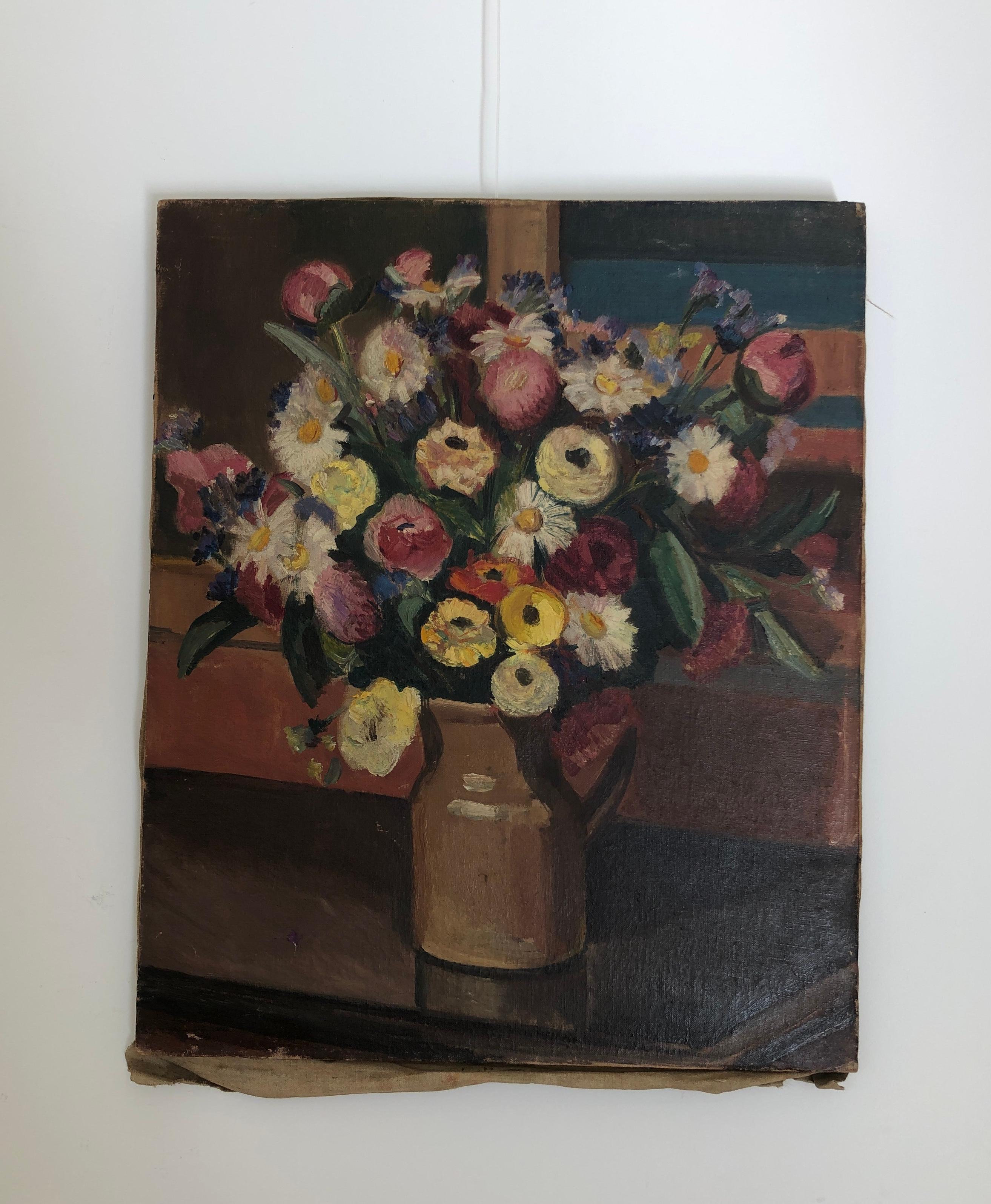 Bouquet of flowers - Painting by Georges Darel