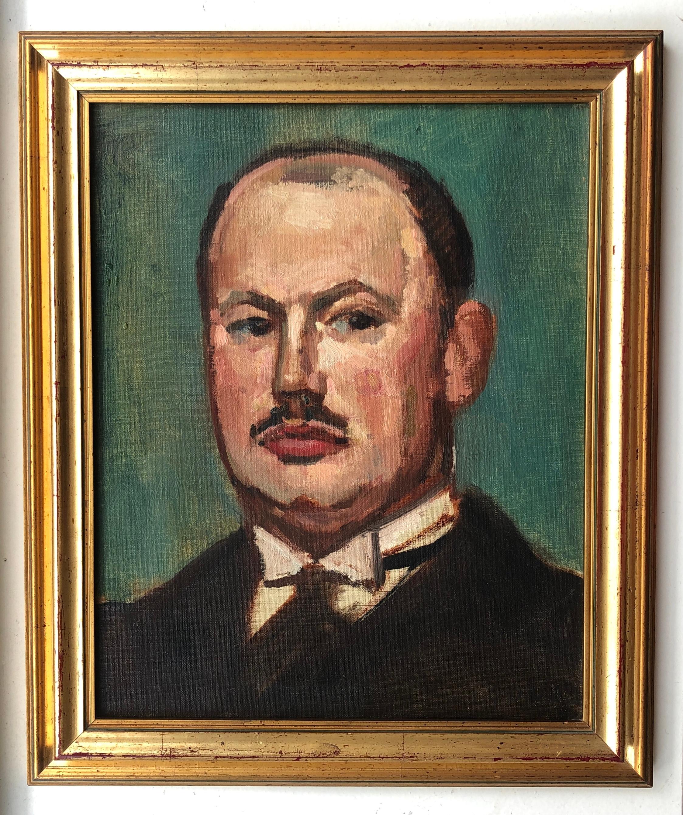 Man with mustache - Painting by Georges Darel