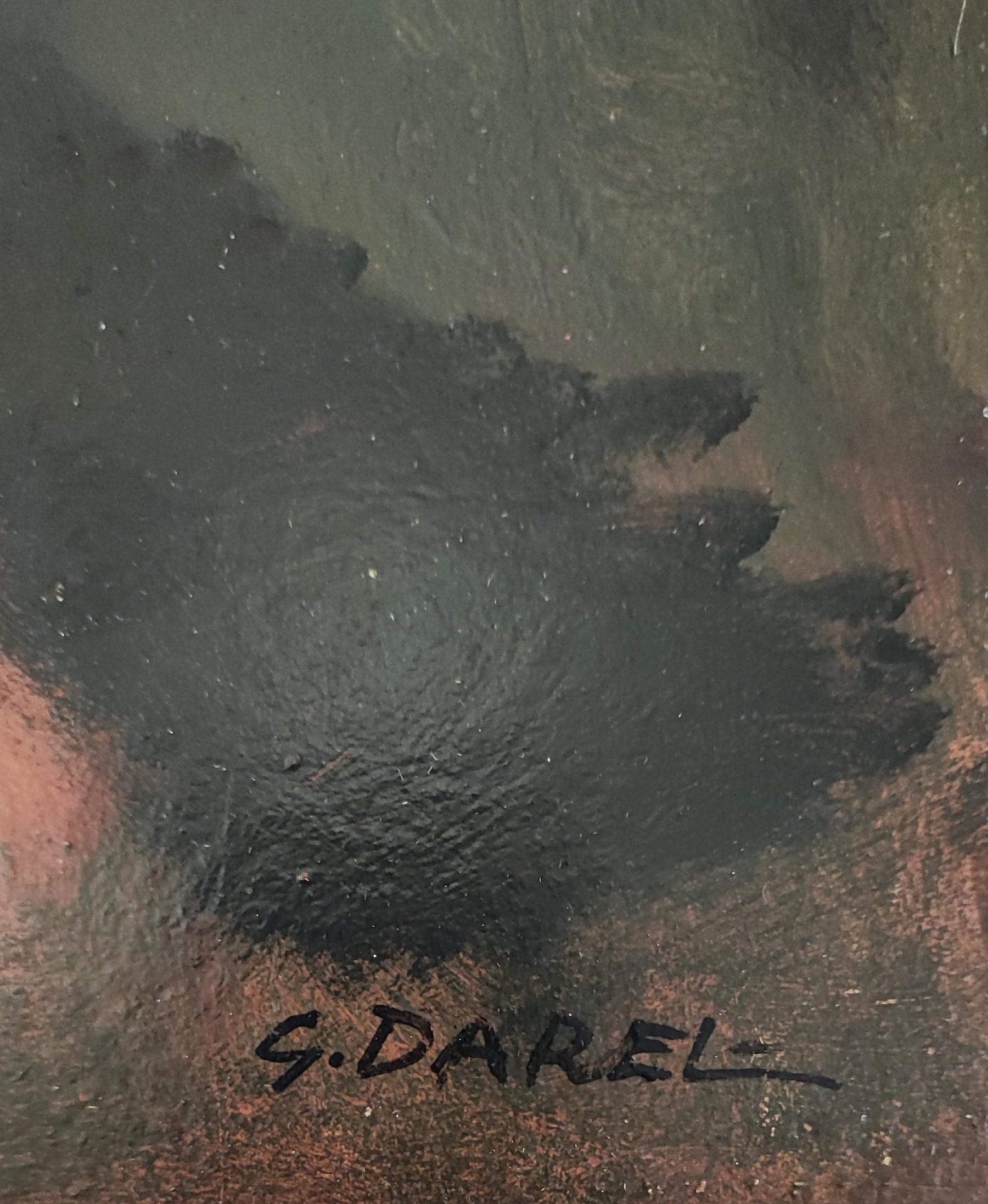Porträt eines kleinen Mädchens (Schwarz), Portrait Painting, von Georges Darel