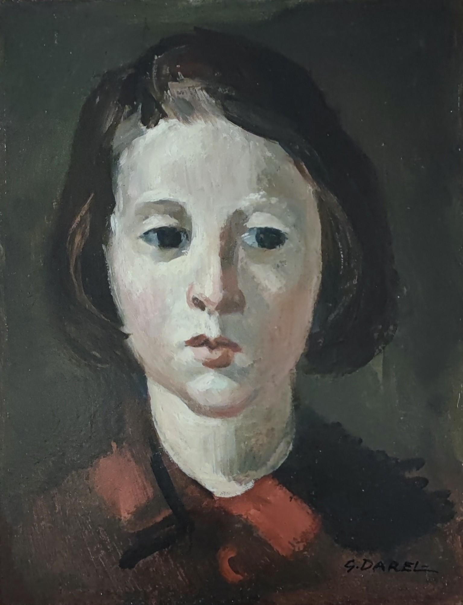 Georges Darel Portrait Painting – Porträt eines kleinen Mädchens