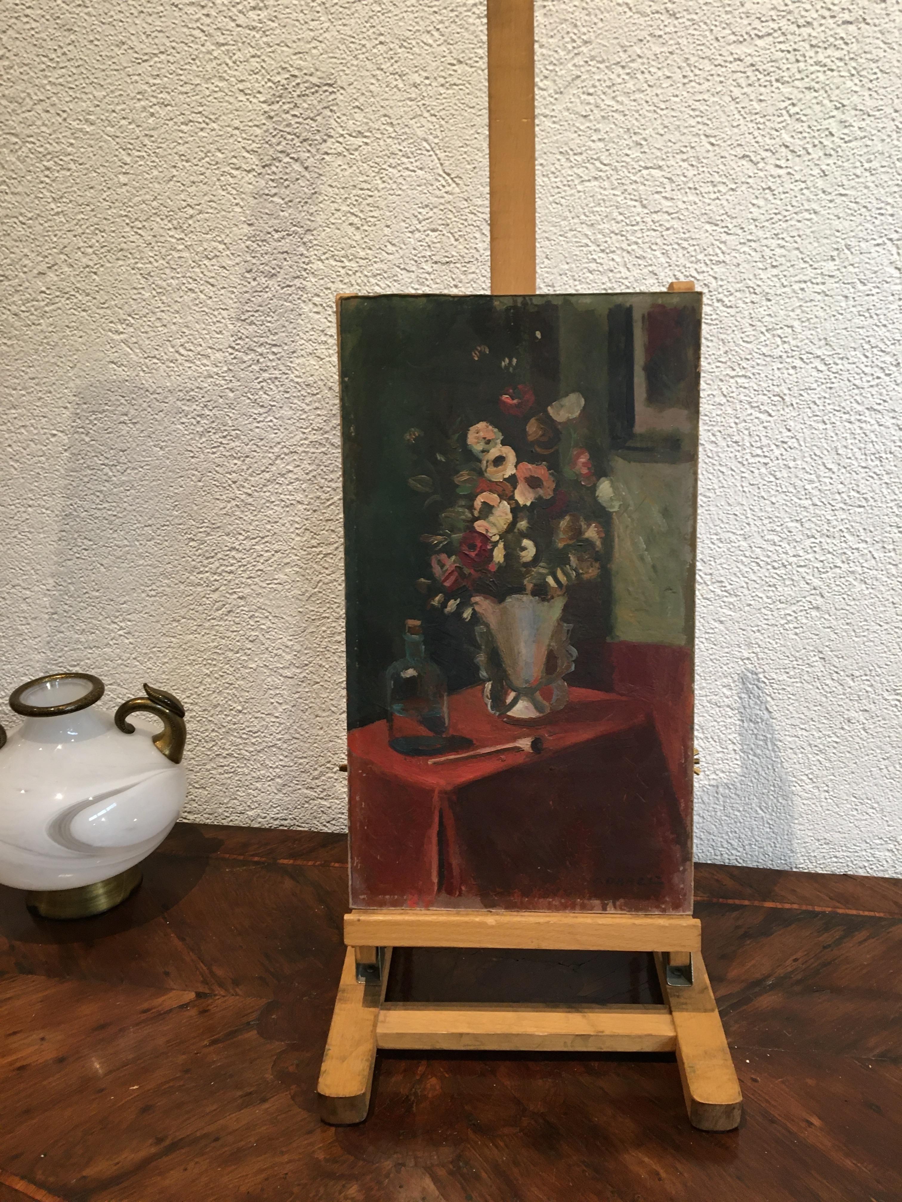 Stilleben mit einer Pfeife – Painting von Georges Darel
