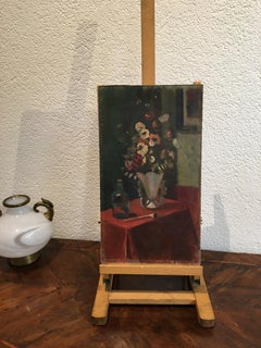 Still Life with a Pipe, Oil on Cardboard, Early 20th Century, Unframed