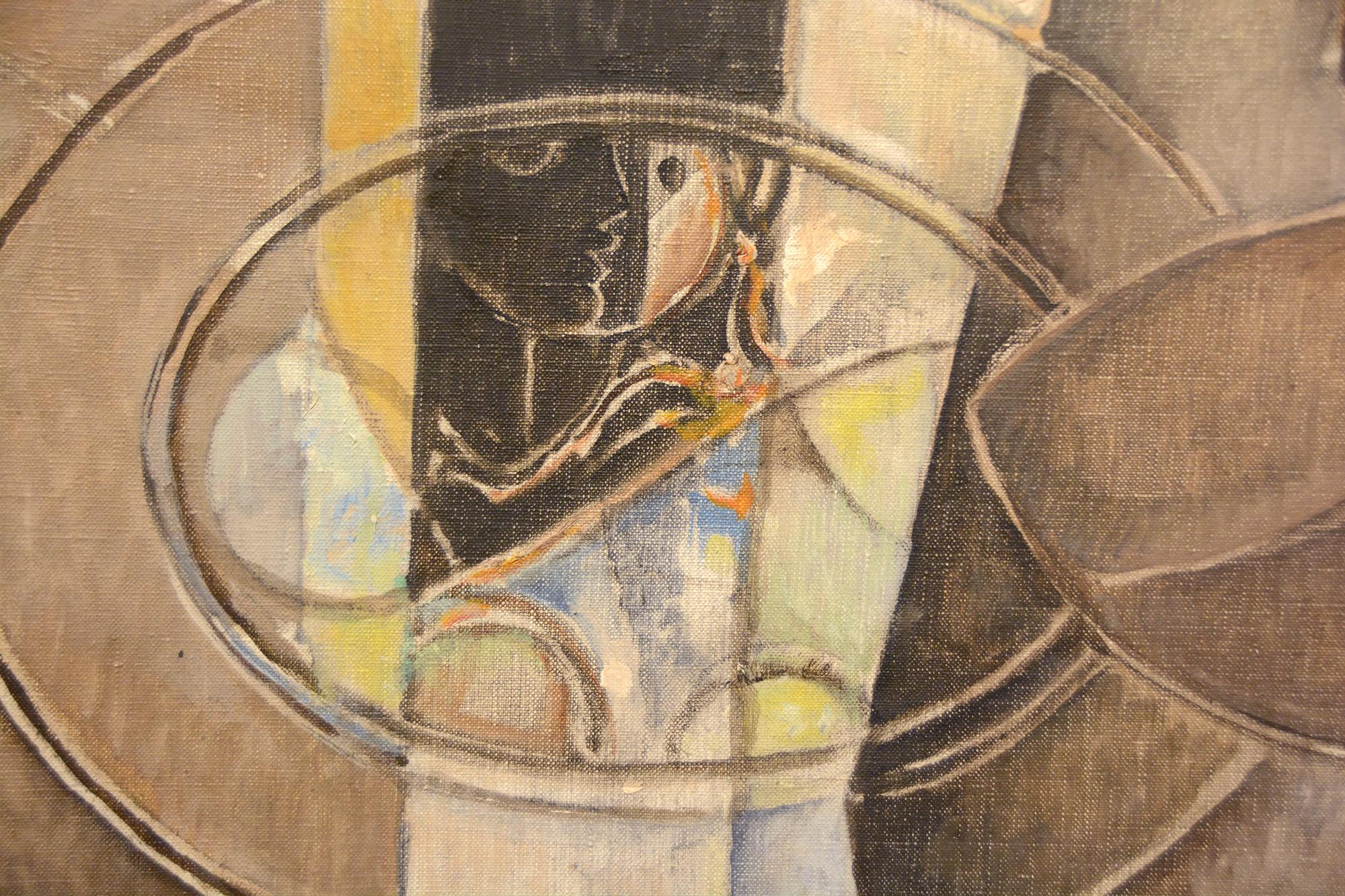 Cubist Woman at her Toilette - Painting by Georges Dayez
