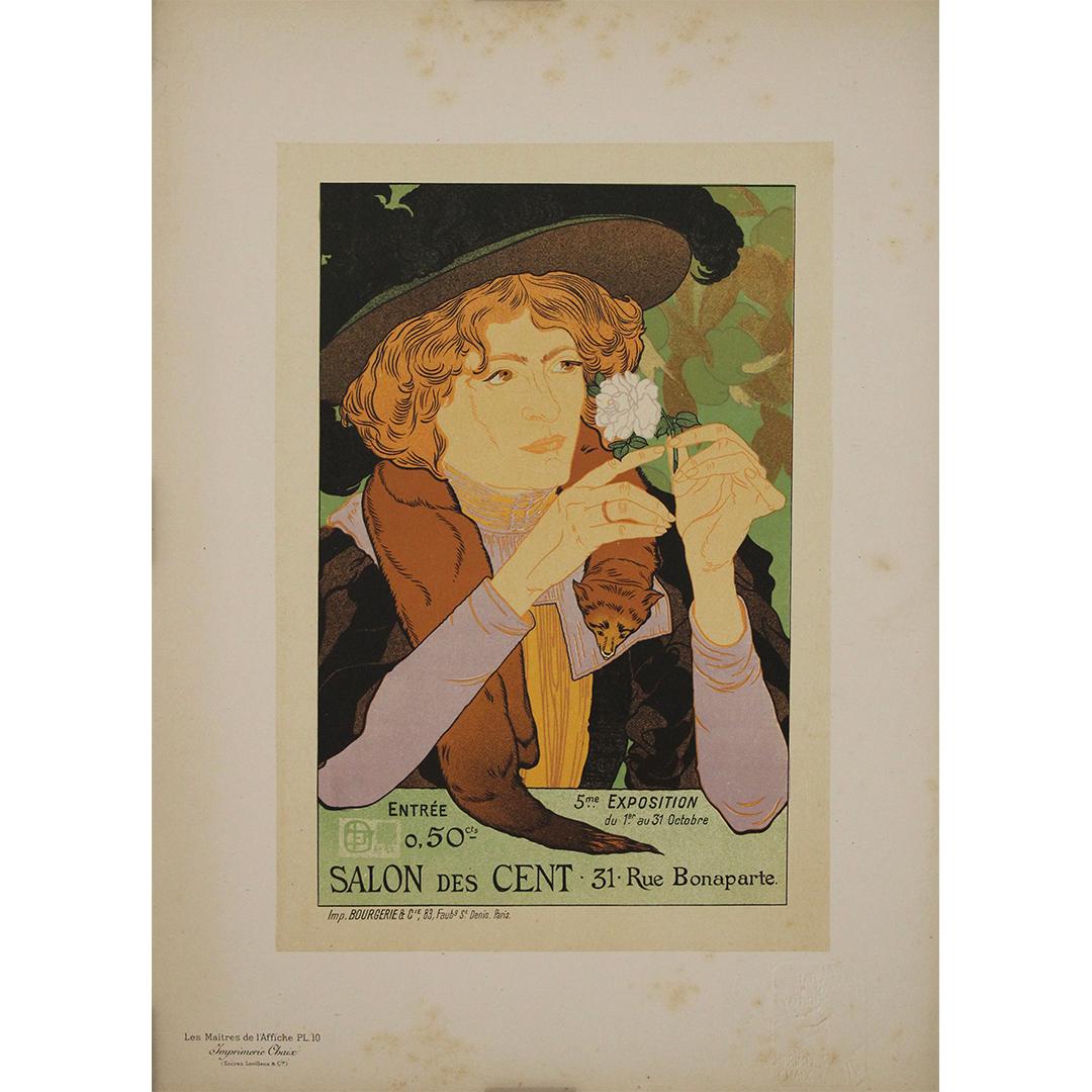 1896 Original lithograph by Georges de Feure - Salon des cent - Print by Georges De Feure
