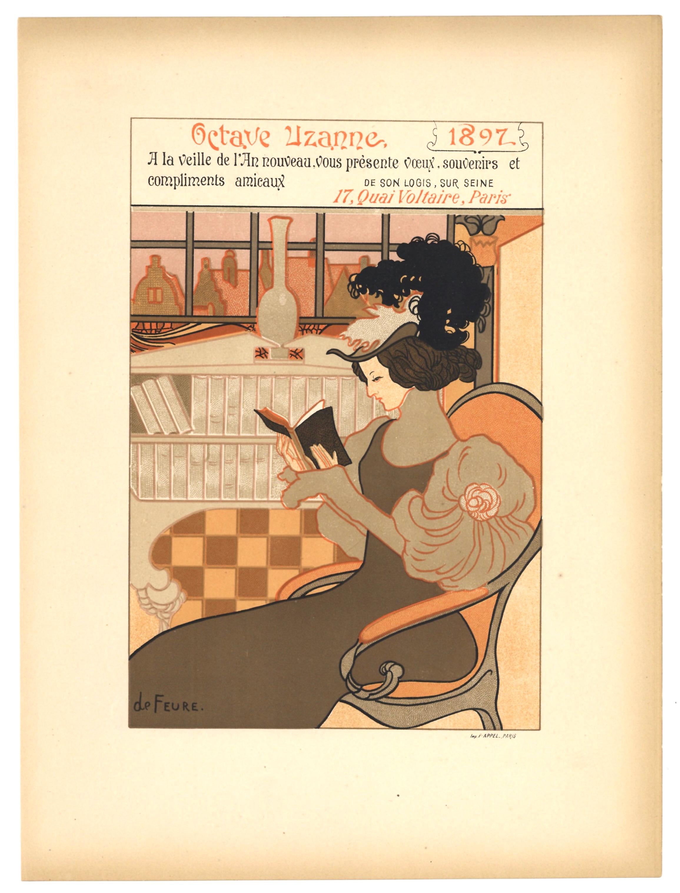 Medium: lithograph (after the poster). Printed in 1897 on smooth wove paper and published in Paris by Librairie Nilsson. Image size: 9 x 5 3/4 inches (230 x 150 mm). Sheet size: 12 1/4 x 9 inches (310 x 230 mm). Signed in the plate (not