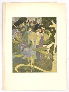 Georges De Feure (1868-1943) - Litografia della metà del 20° secolo, Les Jardins D'Armide