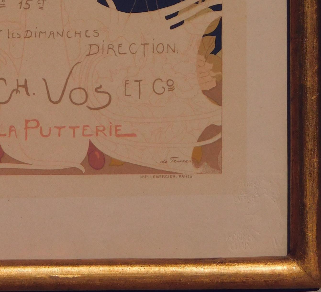 Georges deFeure Jugendstil-Farblithographie, Journal des Ventes (Braun), Figurative Print, von Georges De Feure
