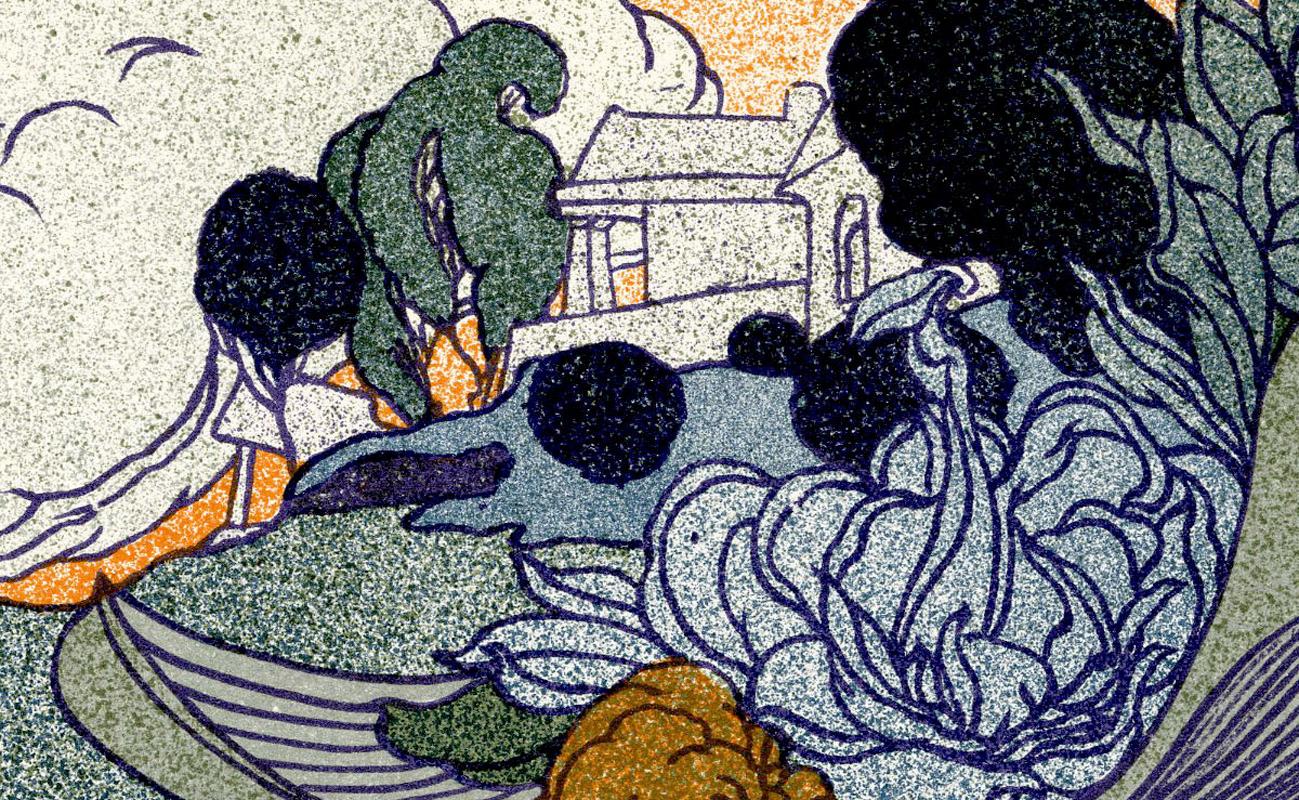 Retour
Color lithograph, 1897
Signed in the stone lower left edge of the image (see photo)
As published in 