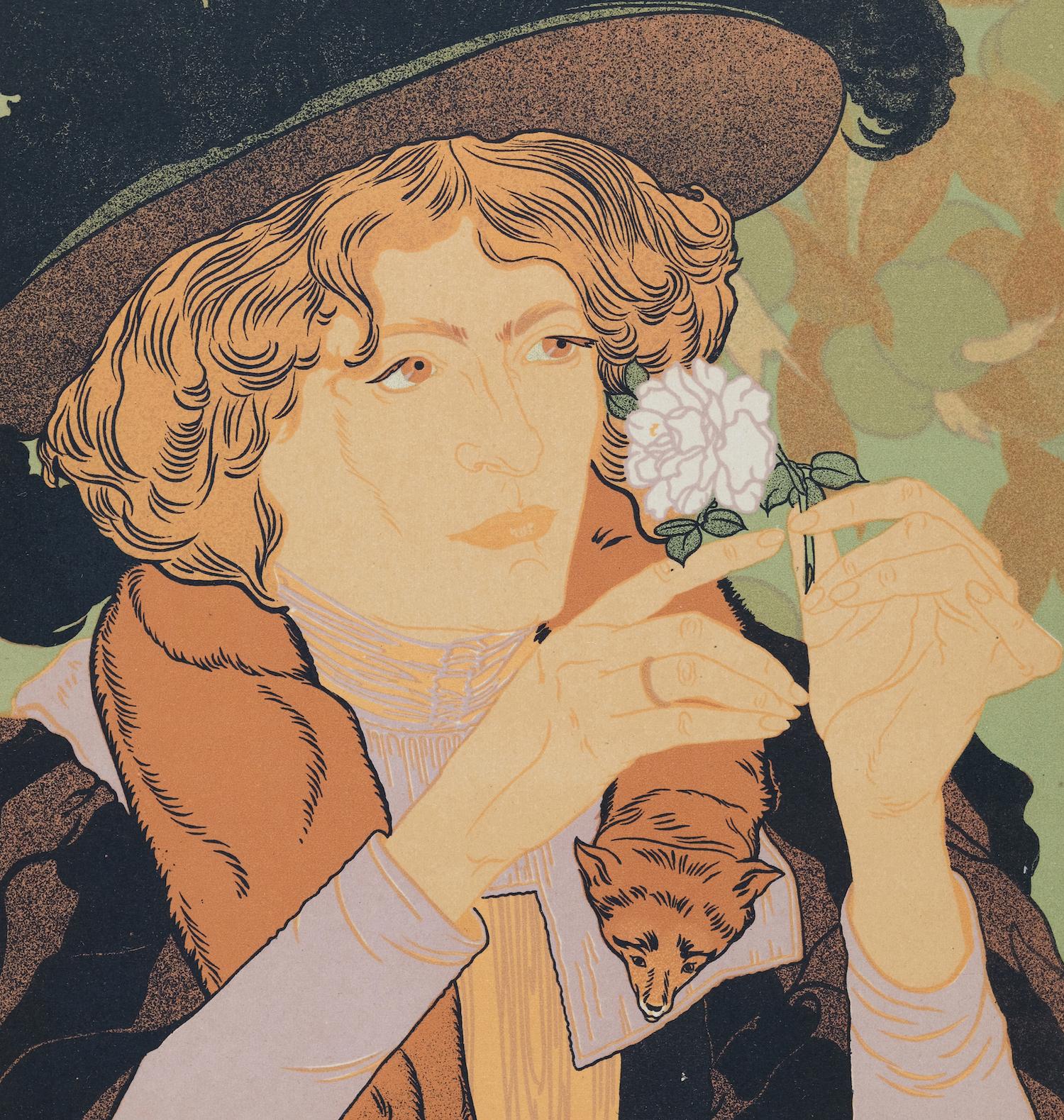 Salon des Cents: A 19th C. Lithograph from Maitres de l'Affiche by Feure/Cheret - Art Nouveau Print by Georges De Feure