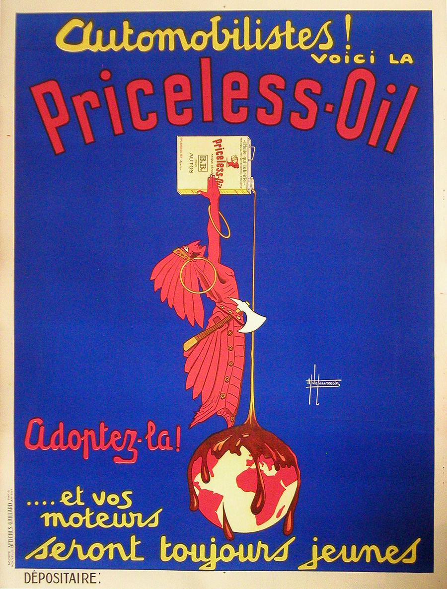 Original-Vintage-Ölgemäldeplakat, preislos, von Georges de Laurencin, Ameri, Native Ameri, um 1930