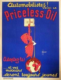 Affiche à l'huile originale de Georges de Laurencin, Amérindien, vers 1930
