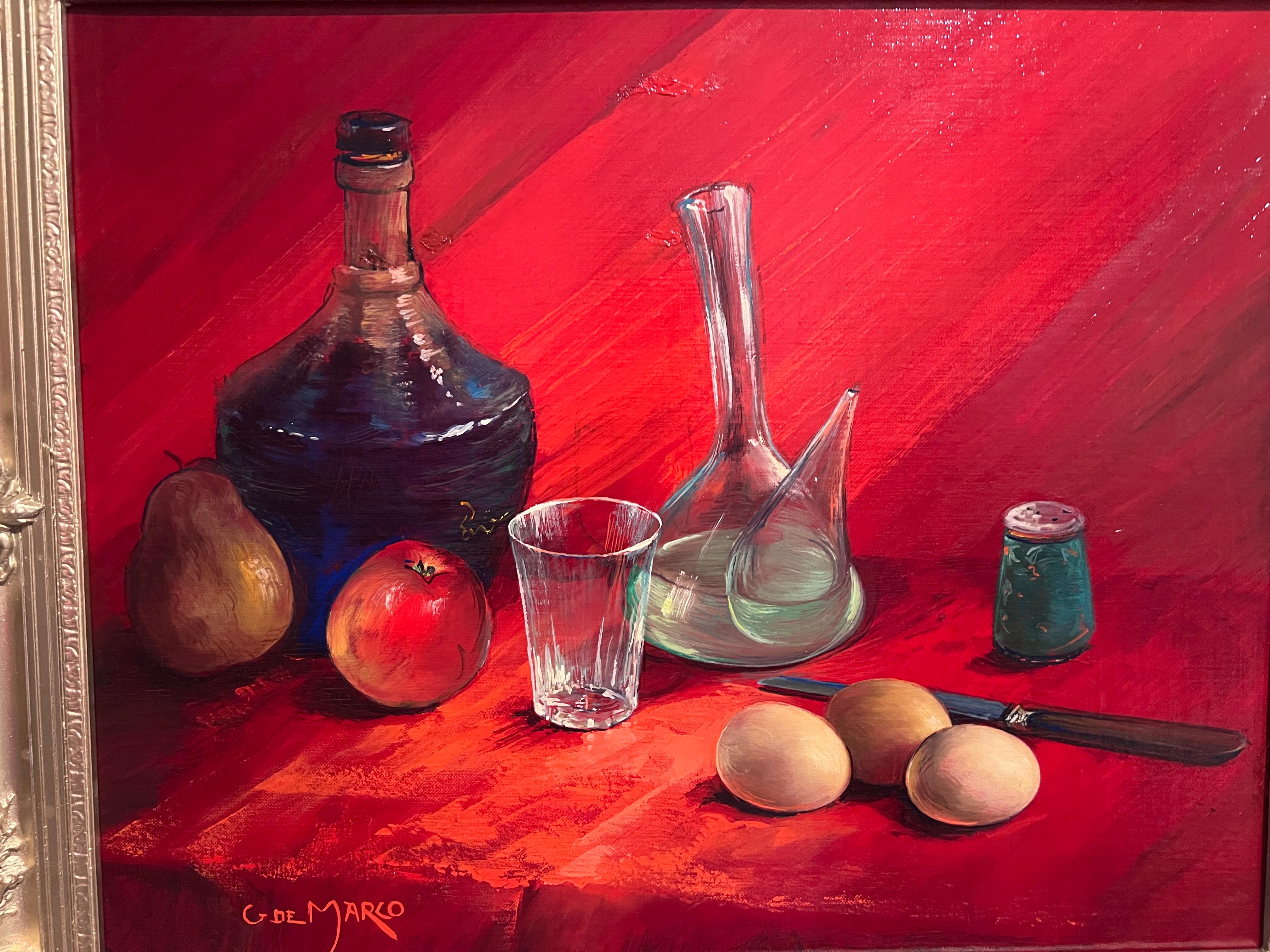 Listed French Artist Georges de Marco 1906-1990 Oil canvas painting Still Life For Sale 2