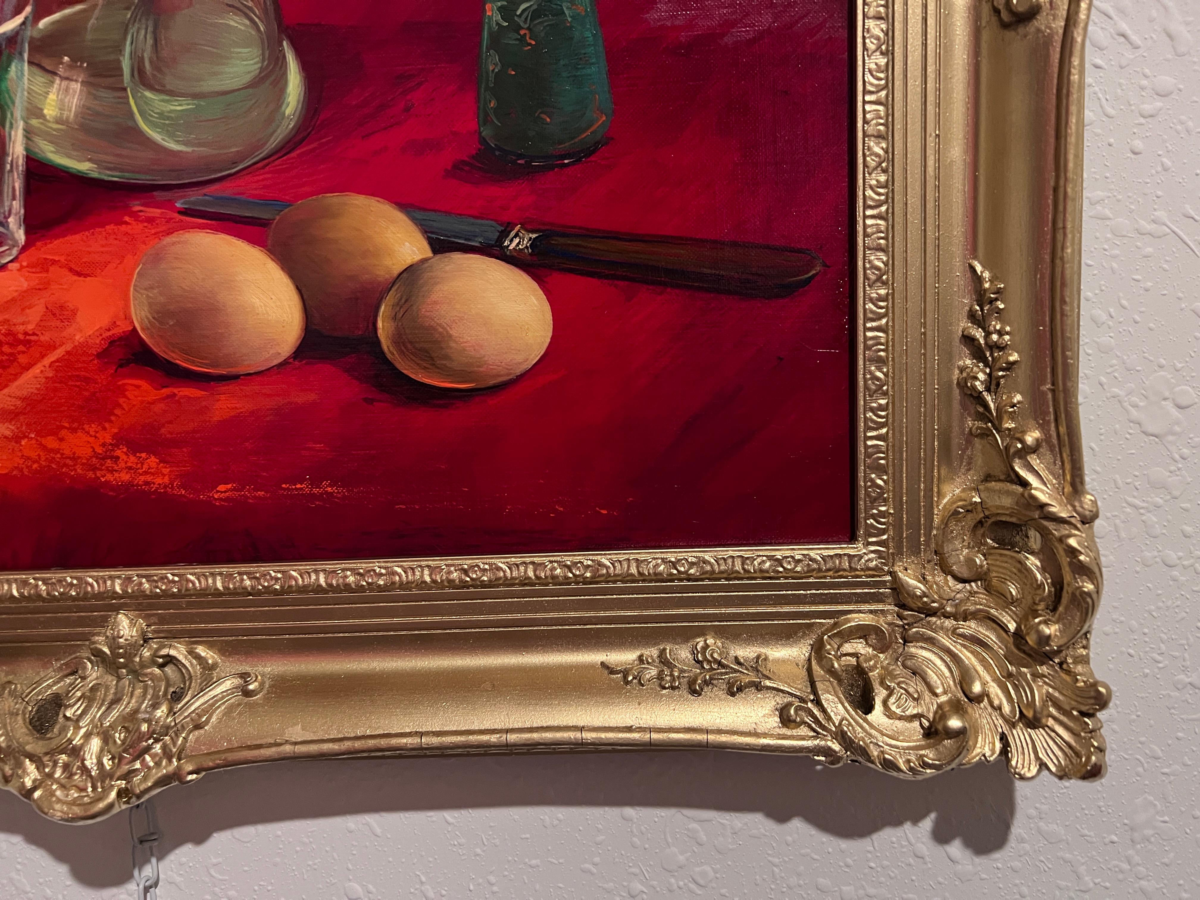 Listed French Artist Georges de Marco 1906-1990 Oil canvas painting Still Life For Sale 6