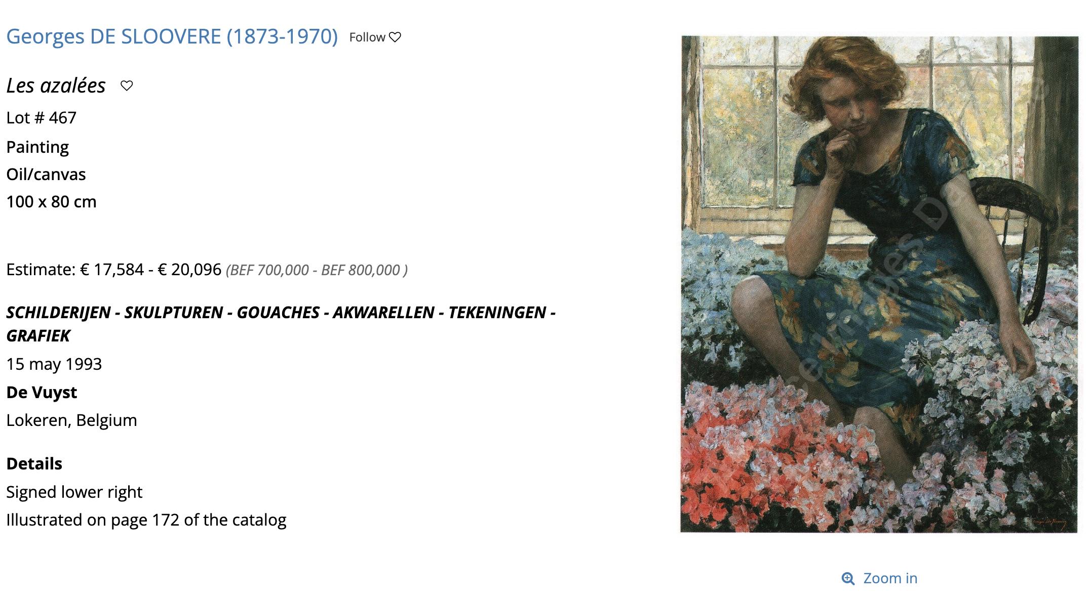 Öl auf Leinwand „reflections In The Stream“ von Georges De Sloovere, Impressionist  im Angebot 5