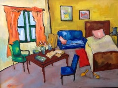 Interior Scene- Original Haitian Painting